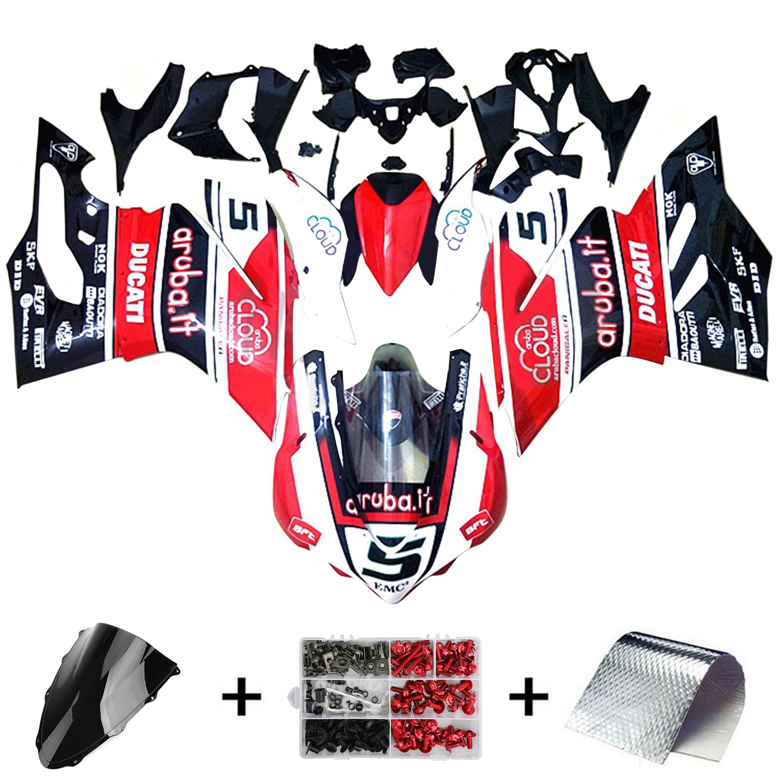 Amotopart 2015-2020 Ducati 1299 959 Kit de carénage rouge Style4