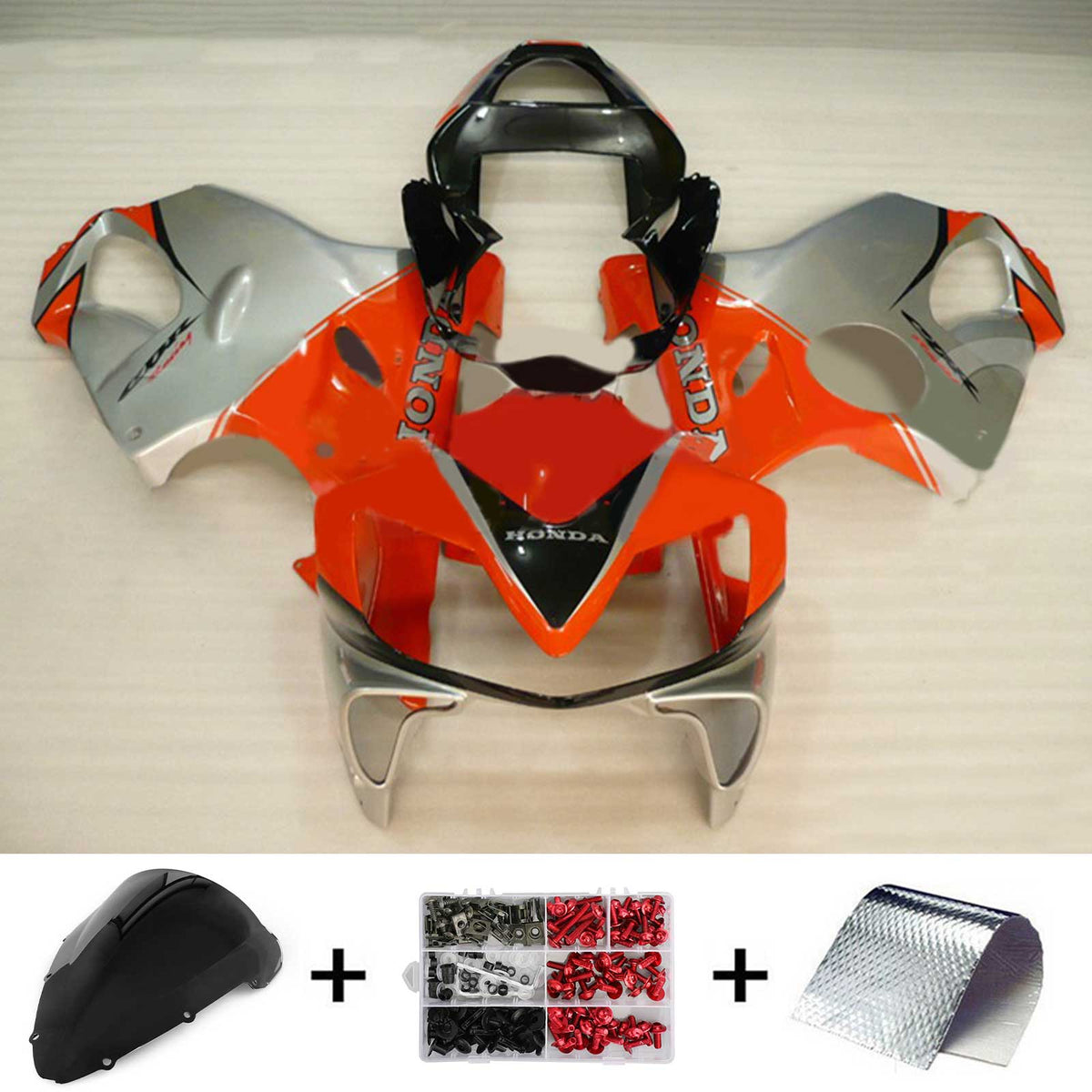 Amotopart 2001-2003 CBR600 F4i Honda Kit de carénage orange et gris