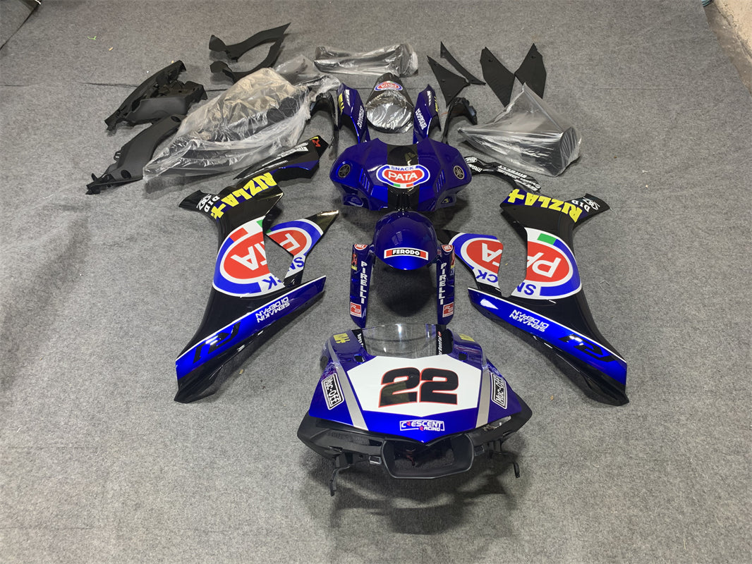 Amotopart Yamaha 2015-2019 YZF 1000 R1 Kit de carénage bleu et noir Style 5