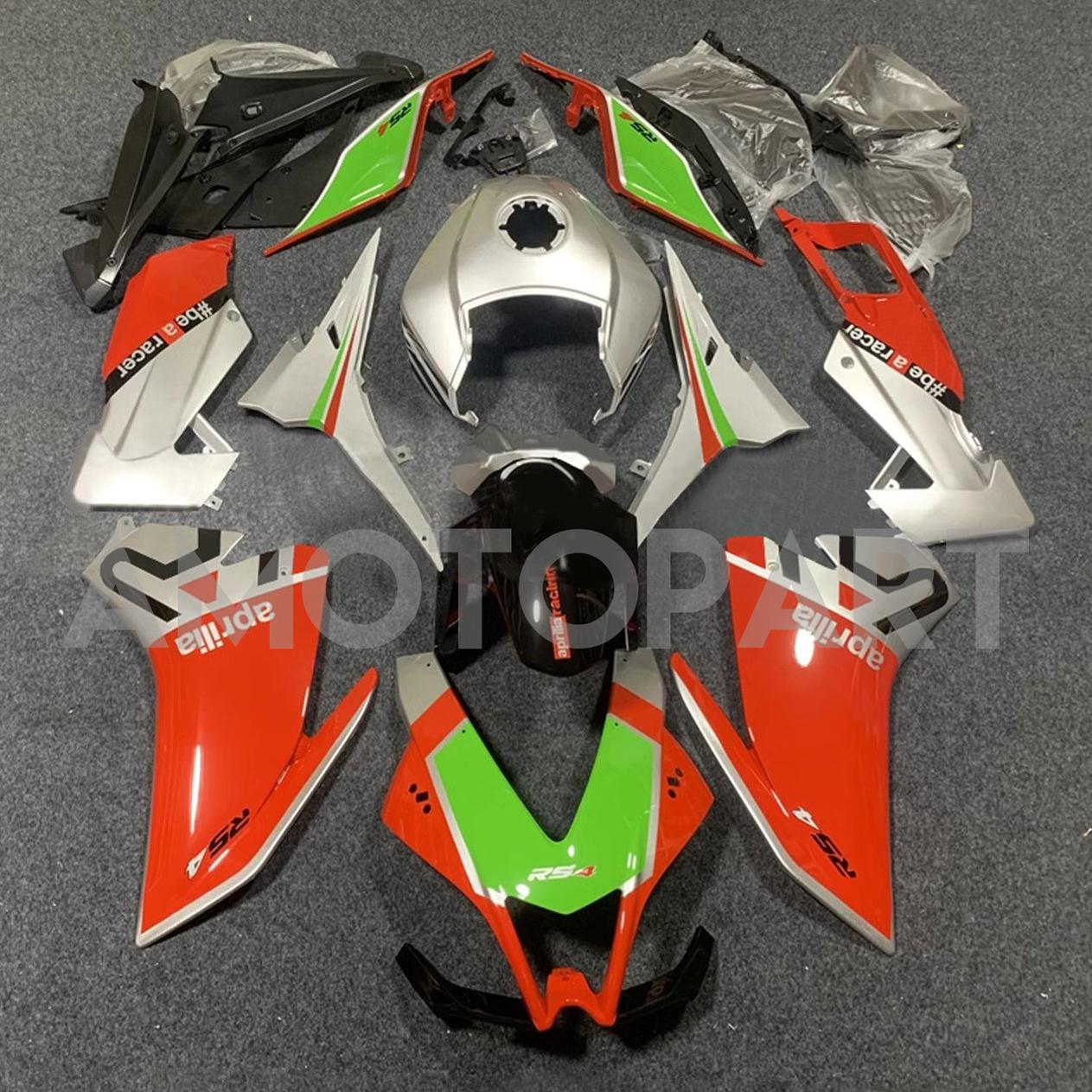 AMOTOPART 2012-2016 APRILIA RS4 125 50 Silver Orange Fairing Kit