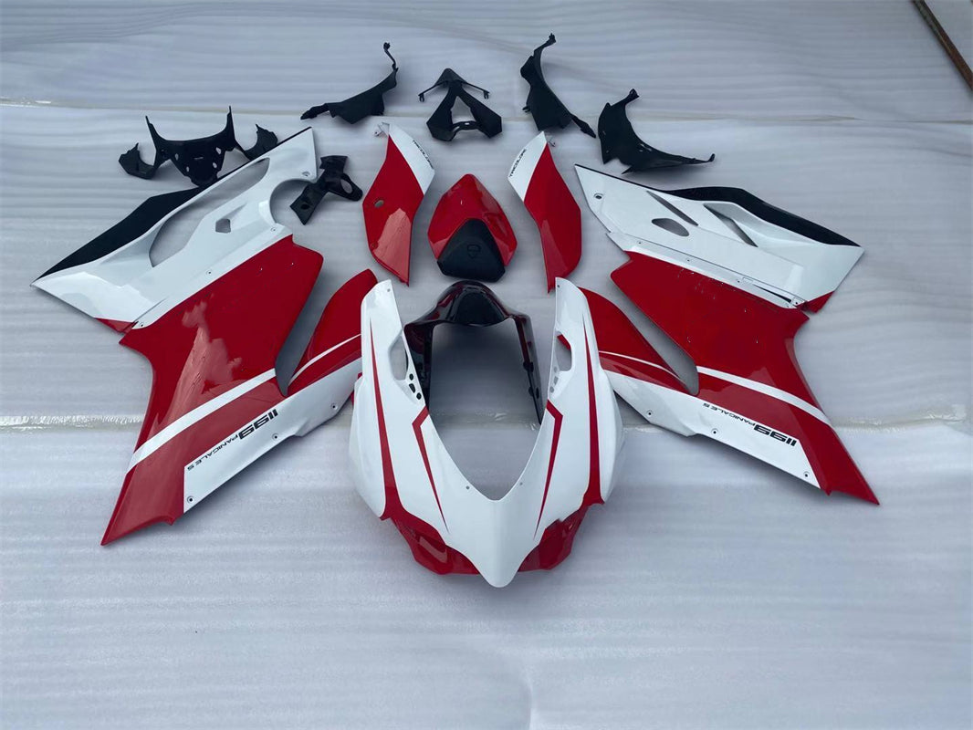 Amotopart Ducati 1199 899 2012–2015 rot-weißes Style2-Verkleidungsset
