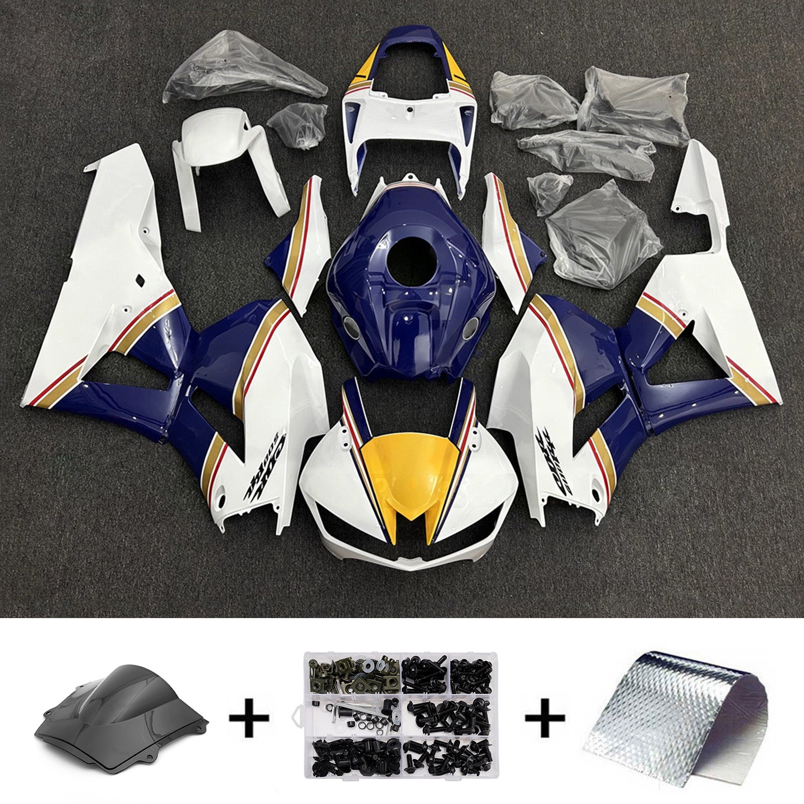 Amotopart 13-26 Amerikaanse ver. & 13-23 Europese ver. Honda CBR600RR witblauwe kuipset