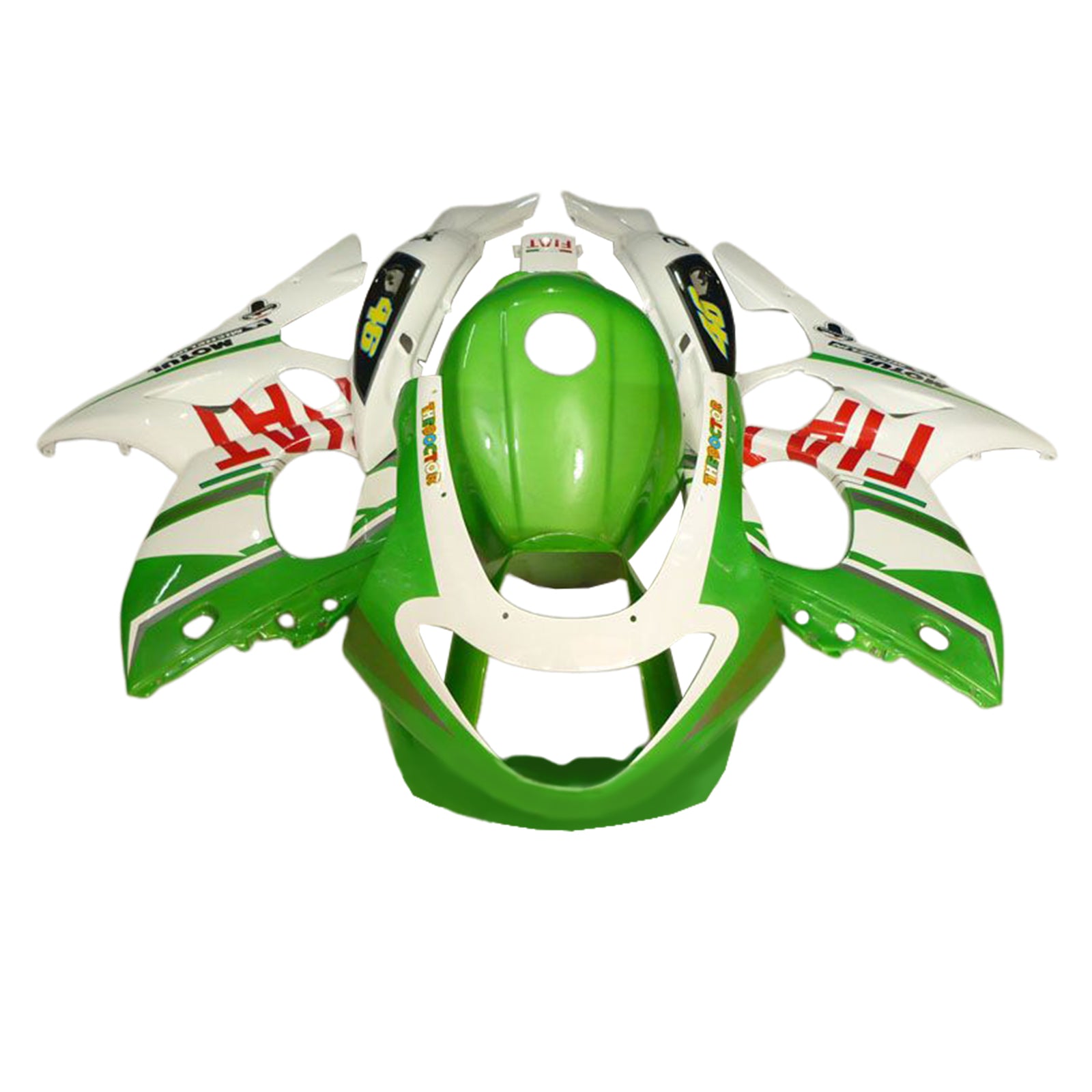 Amotopart 1996-2007 Yamaha YZF 600R Thundercat Kit de carenado blanco claro verde rojo