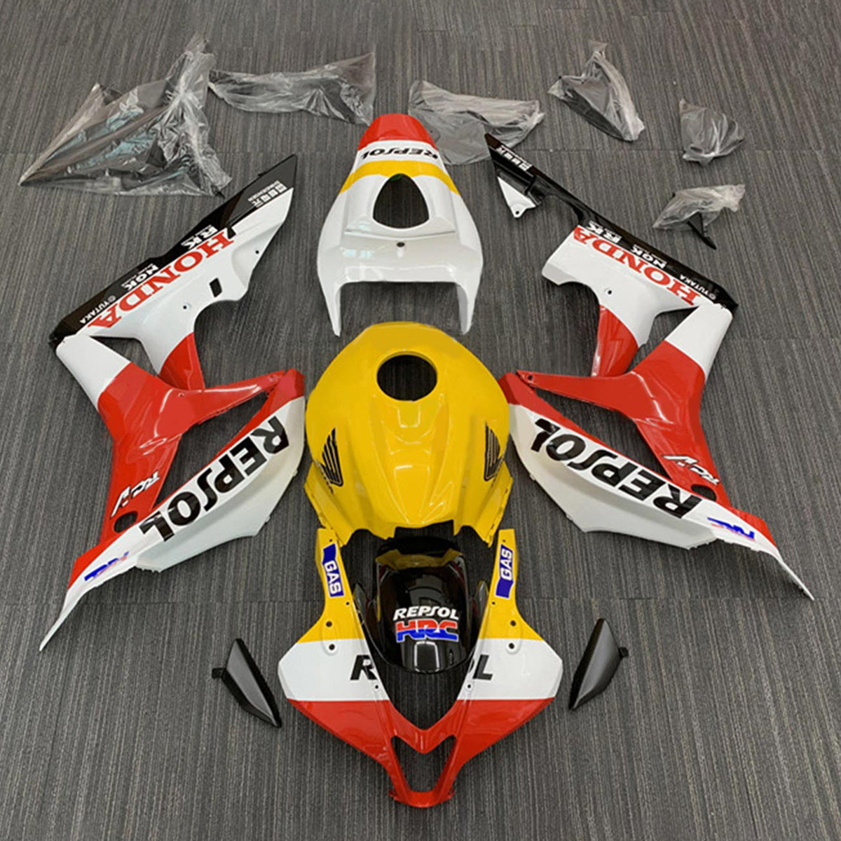 Kit carena Amotopart 2007-2008 Honda CBR600RR rosso giallo bianco