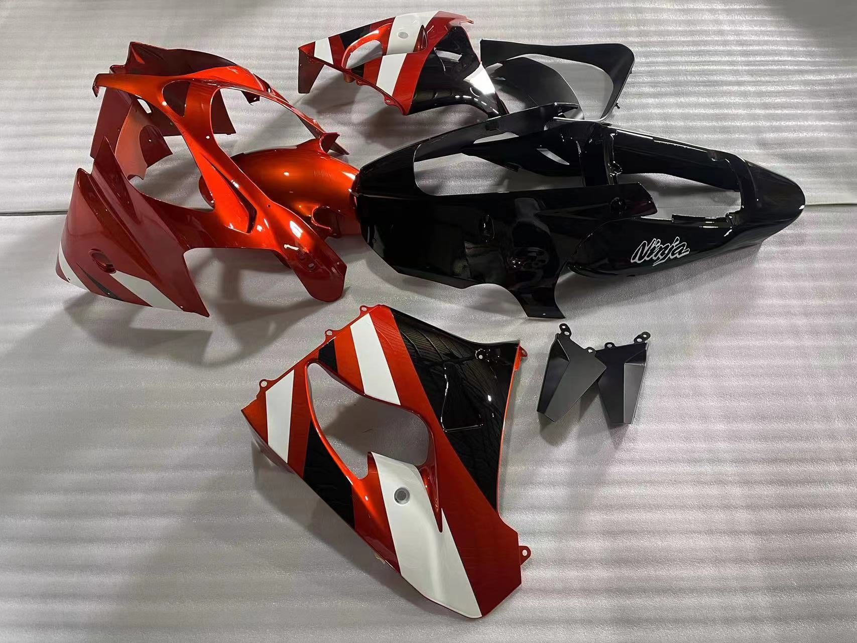 Amotopart Kawasaki 2002-2003 ZX9R Orange Black Fairing Kit