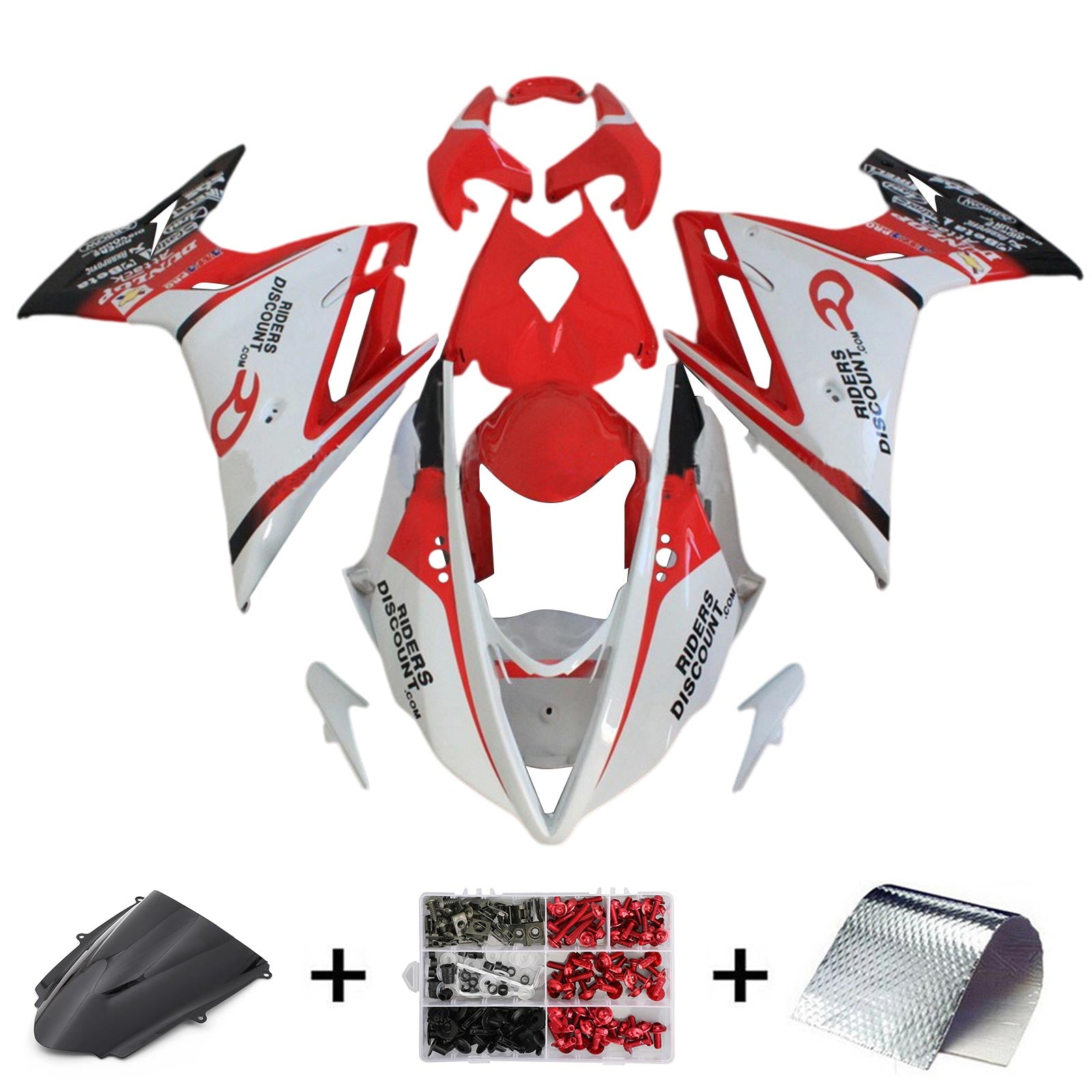 Amotopart Triumph Daytona 675 2013-2017 Red&White Style3 Fairing Kit