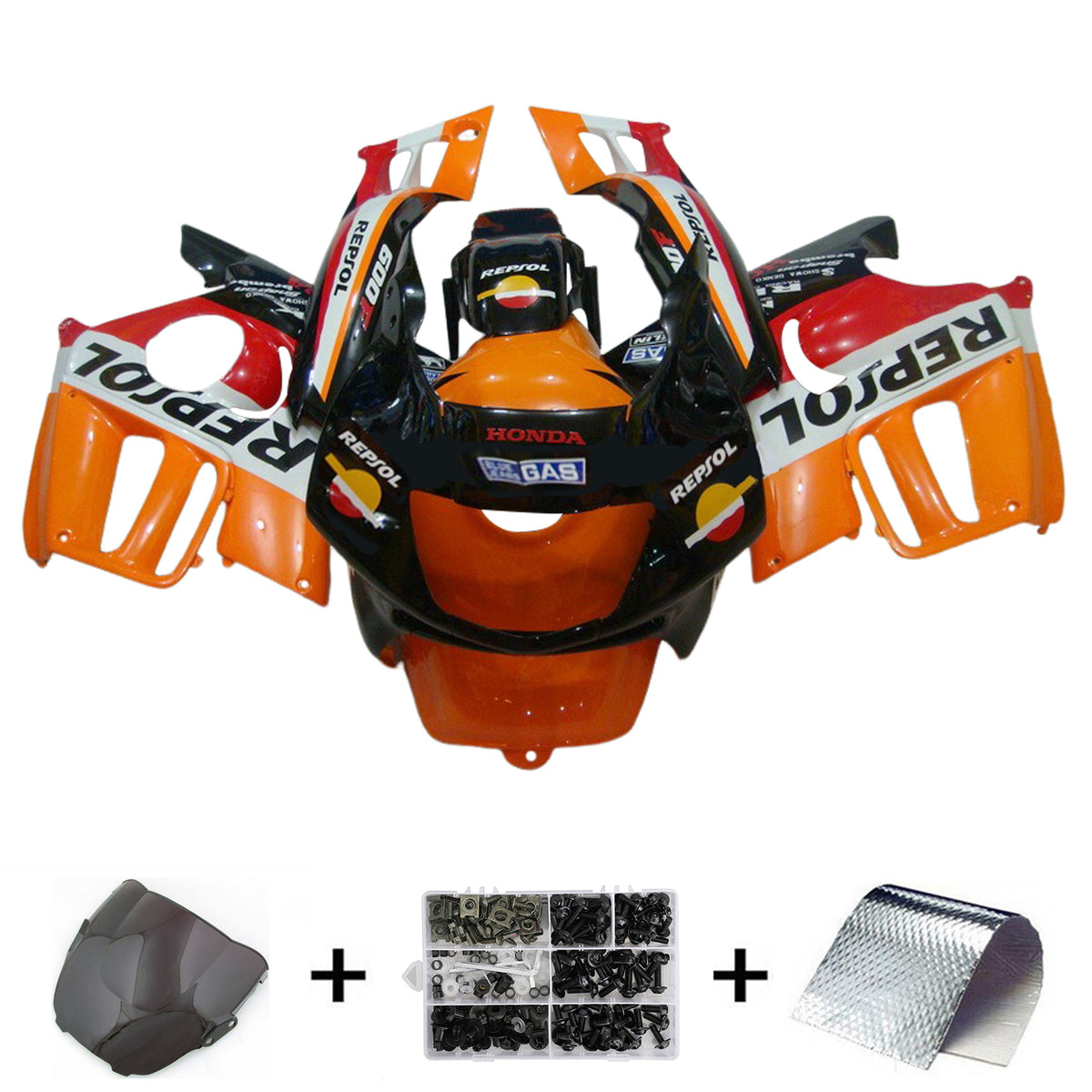 Amotopart 1995-1996 Honda CBR600 F3 Kit de carenado naranja negro