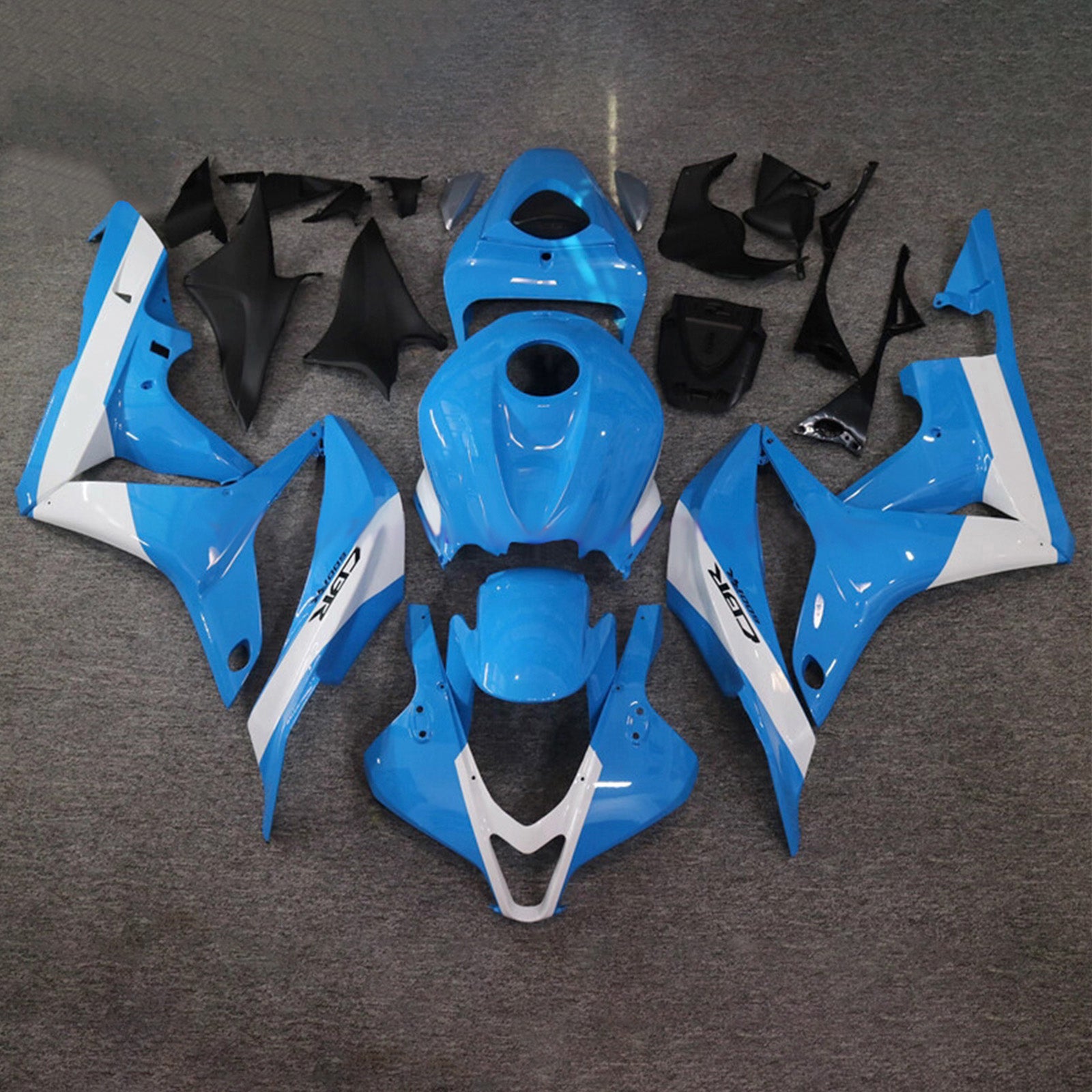 Amotopart 2007-2008 Honda CBR600RR Blue White Fairing Kit