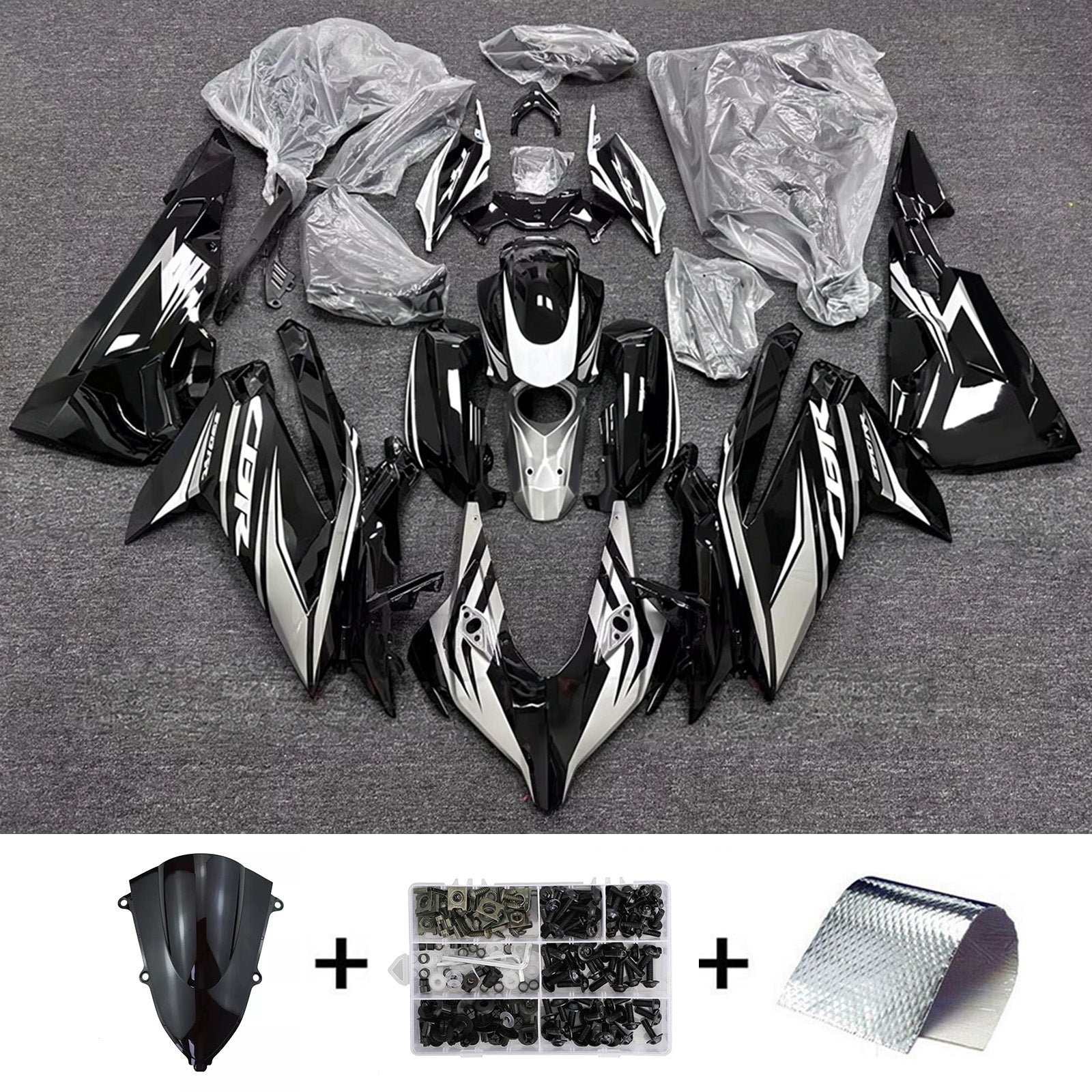 Amotopart 2023-2024 Honda CBR250RR Black Fairing Kit
