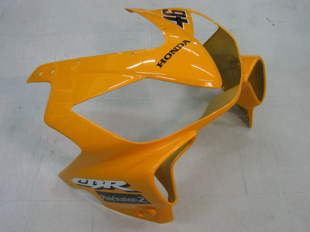 Amotopart 2004-2007 Honda CBR600 F4i Bleu et jaune avec logo Style3 Kit de carénage