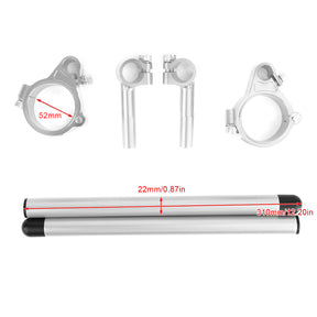 Universal Adjustable Rotatable CNC Billet Clip Ons Fork Tube Handlebar Kit 52mm