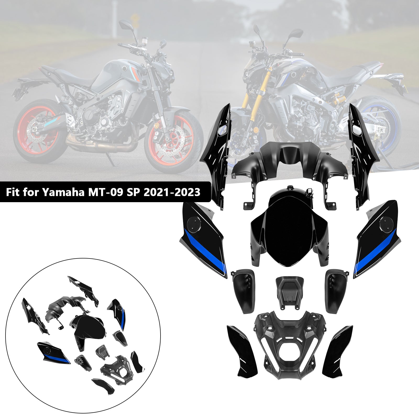 Amotopart 2021-2023 Yamaha MT 09 Verkleidungssatz