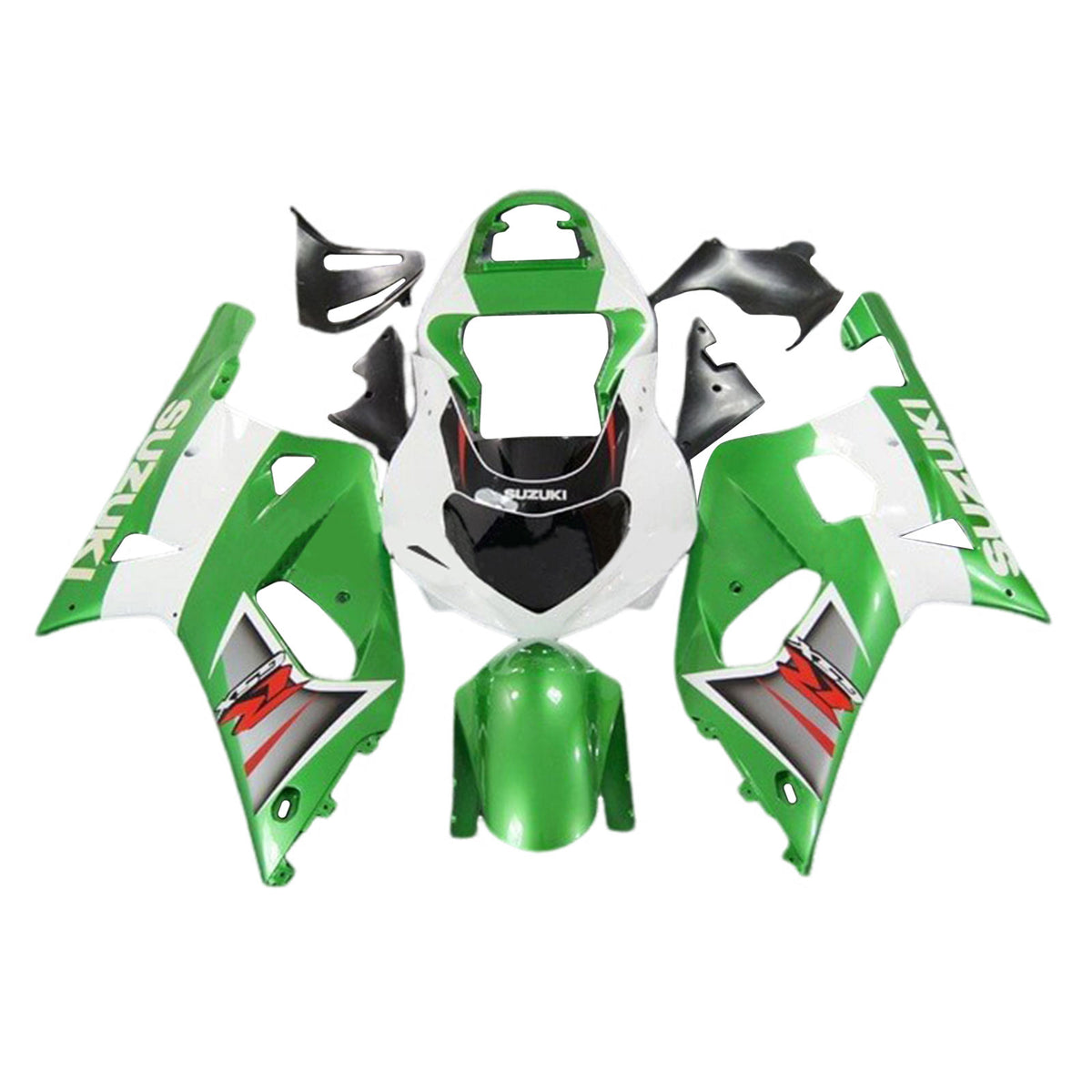 Amotopart 2001-2003 GSXR600 2000-2003 GSXR750 K1 Suzuki Kit de carenado verde blanco