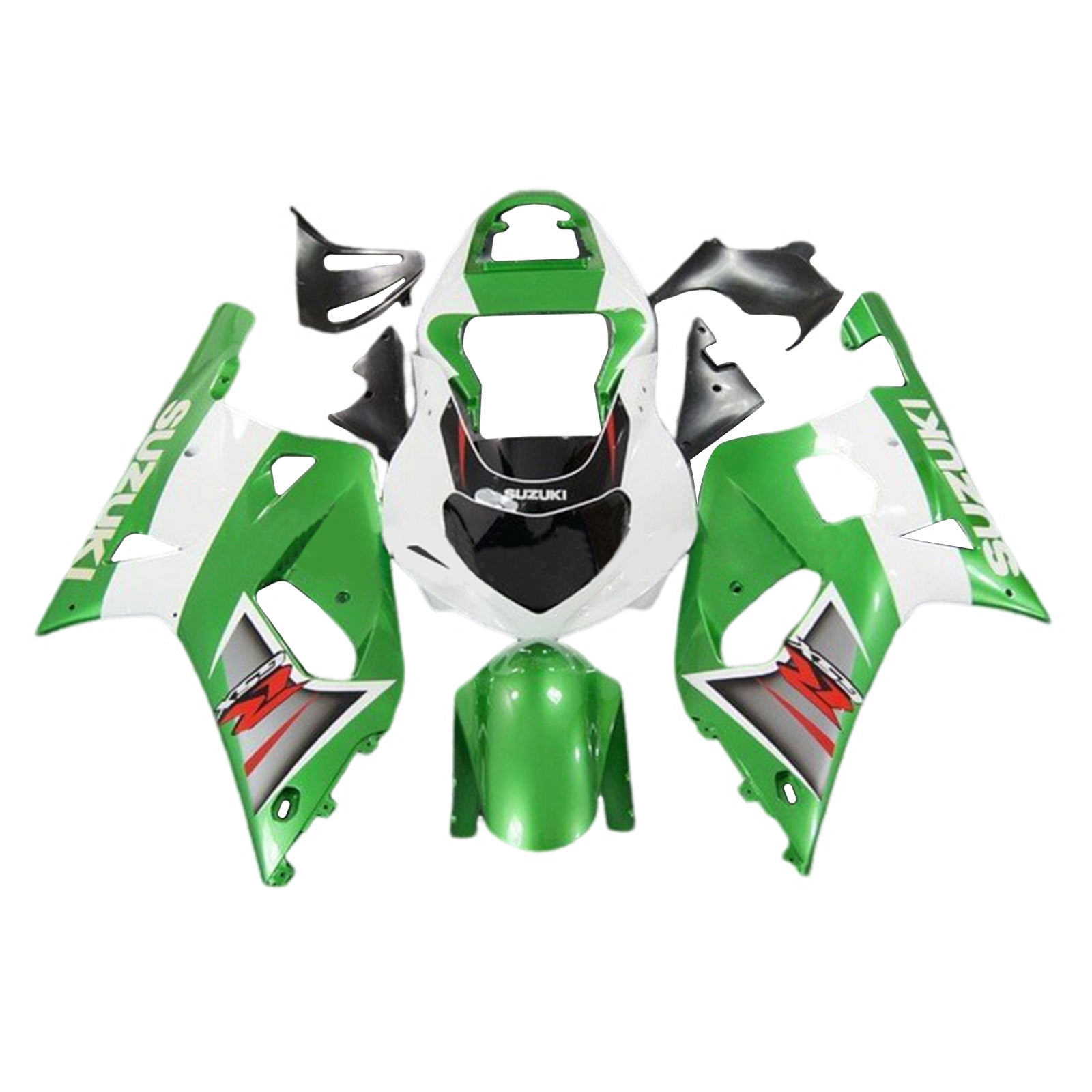 Amotopart 2001-2003 GSXR600 2000-2003 GSXR750 K1 Suzuki Kit carena verde bianco