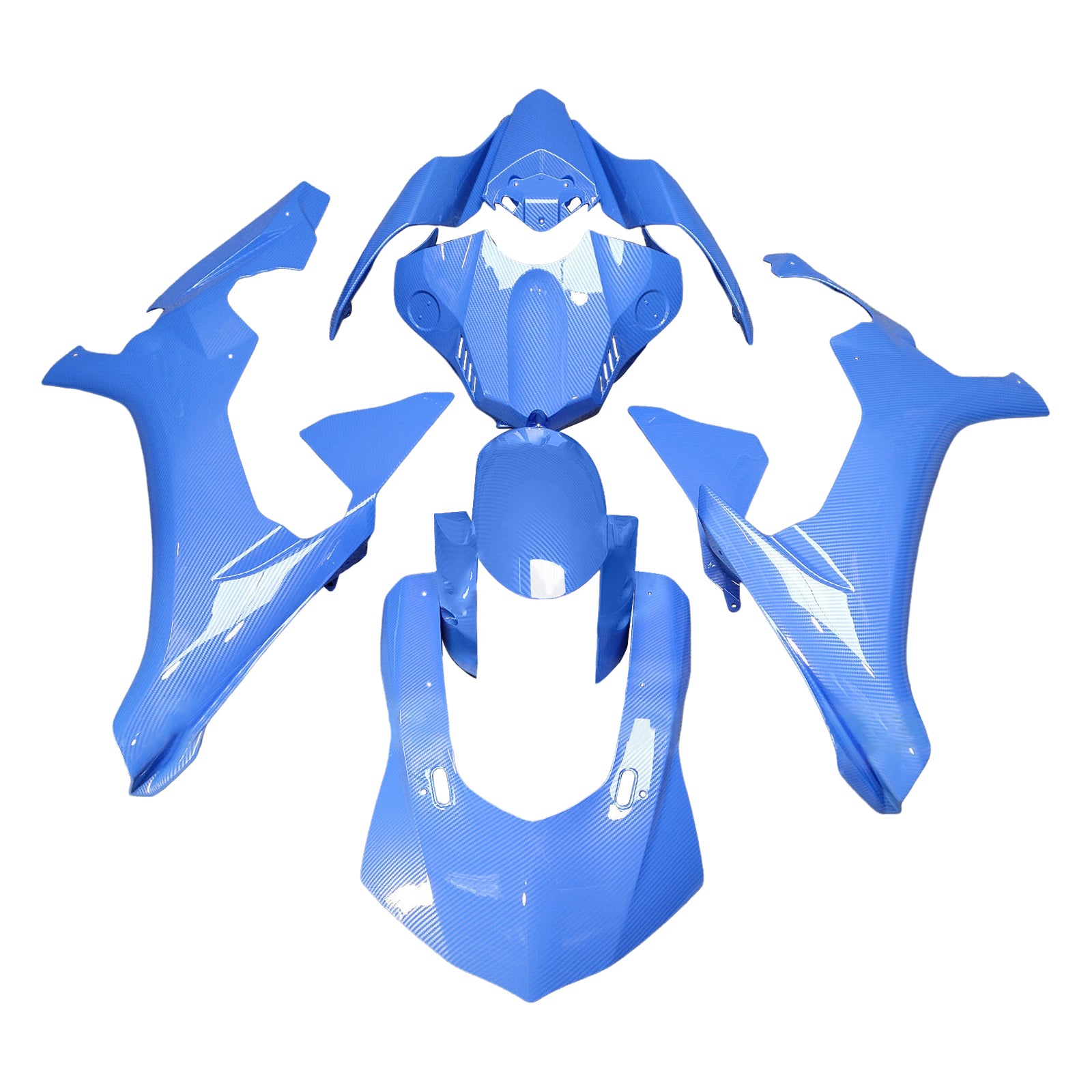 Amotopart 2015-2019 Yamaha  YZF-R1 Blue Carbon Fiber Pattern Fairing Kit