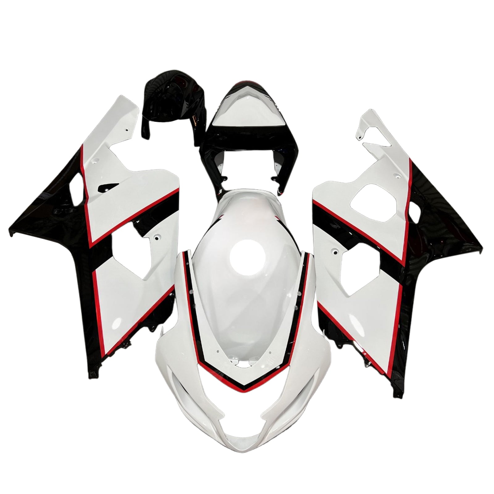 Amotopart 2004-2005 Suzuki GSXR 600/750 White Red Fairing Kit