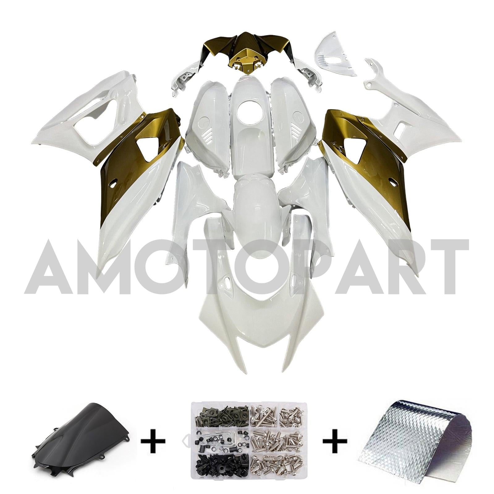 Amotopart 2021-2025 Yamaha YZF-R7 White Brown Fairing Kit