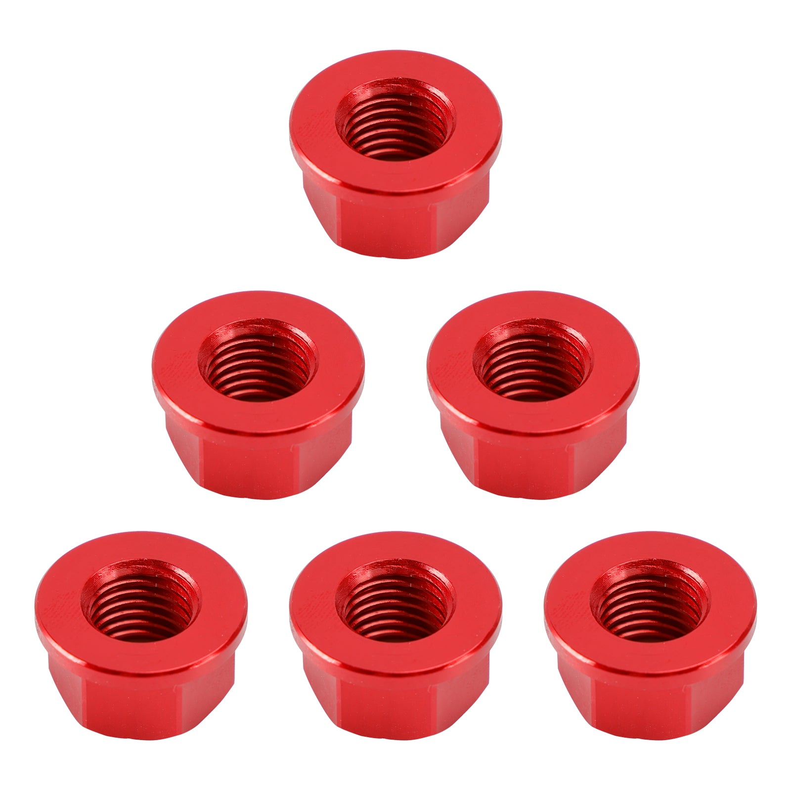 6 Pack Motorcycle Bike Aluminum Rear Sprocket Flange Nuts M10X1.25 Red