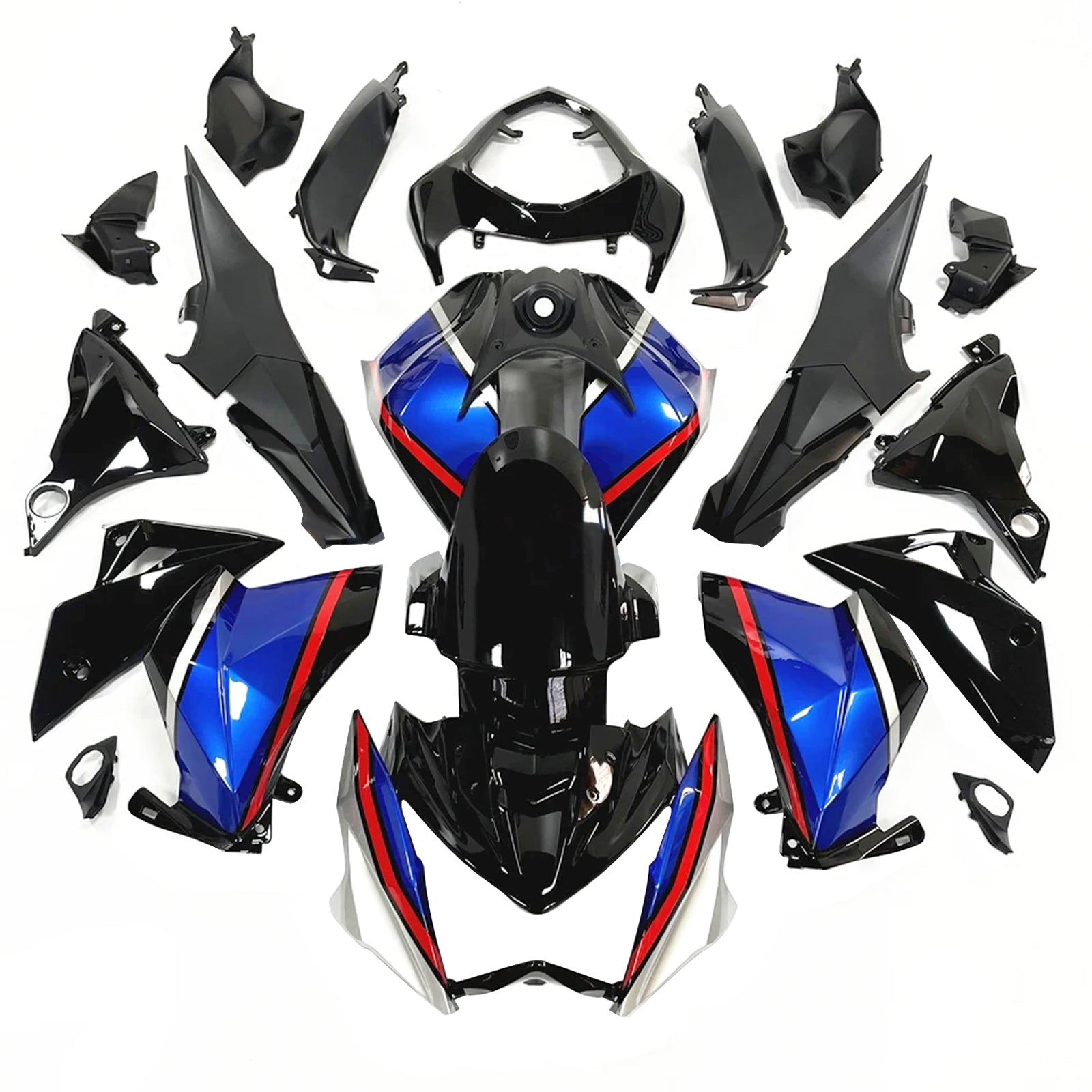 Amotopart 2013-2018 Kawasaki Z800 Blue Black Fairing Kit