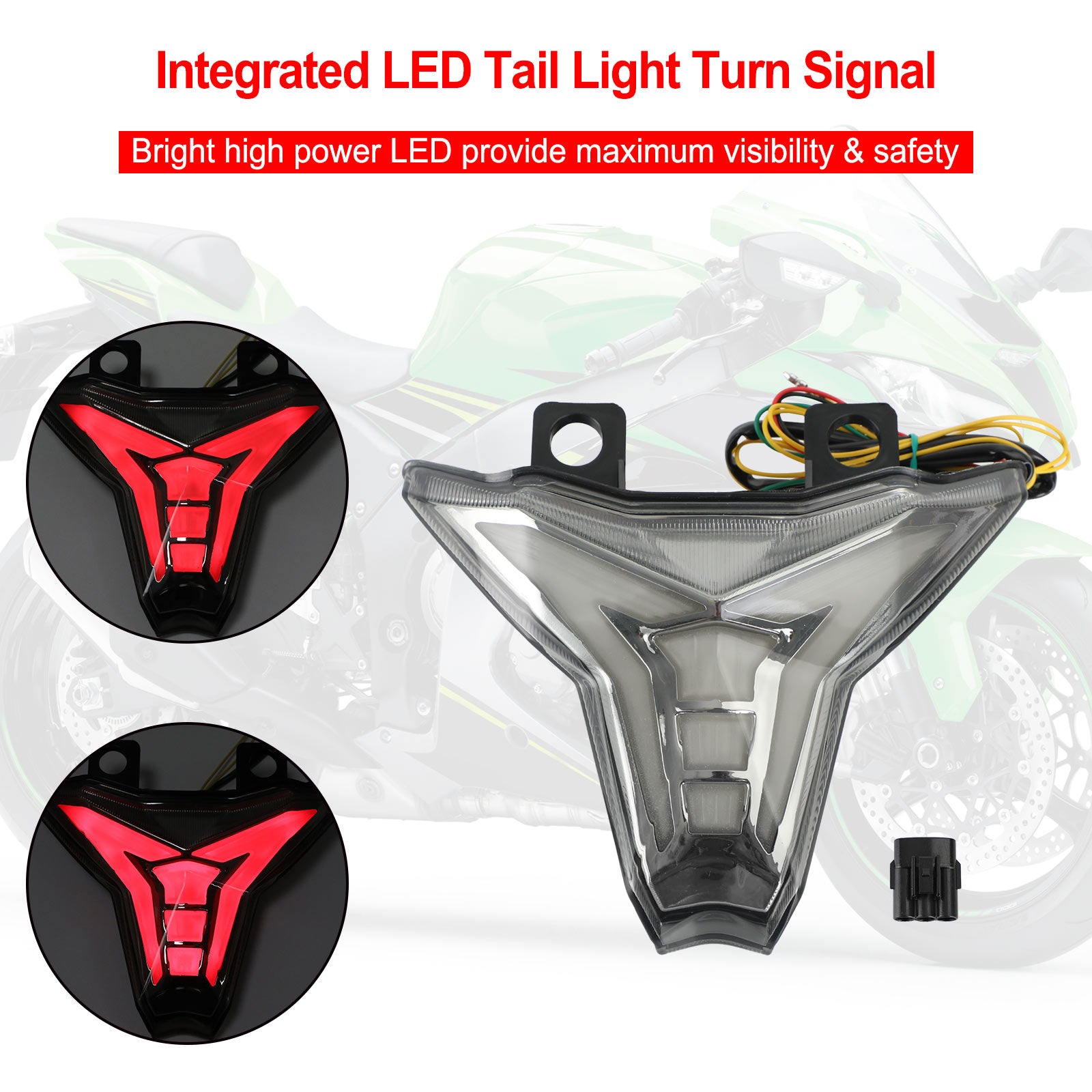 Integrierter Rücklicht-Blinker für KAWASAKI Ninja ZX10R Z1000 2013–2022. Generisch