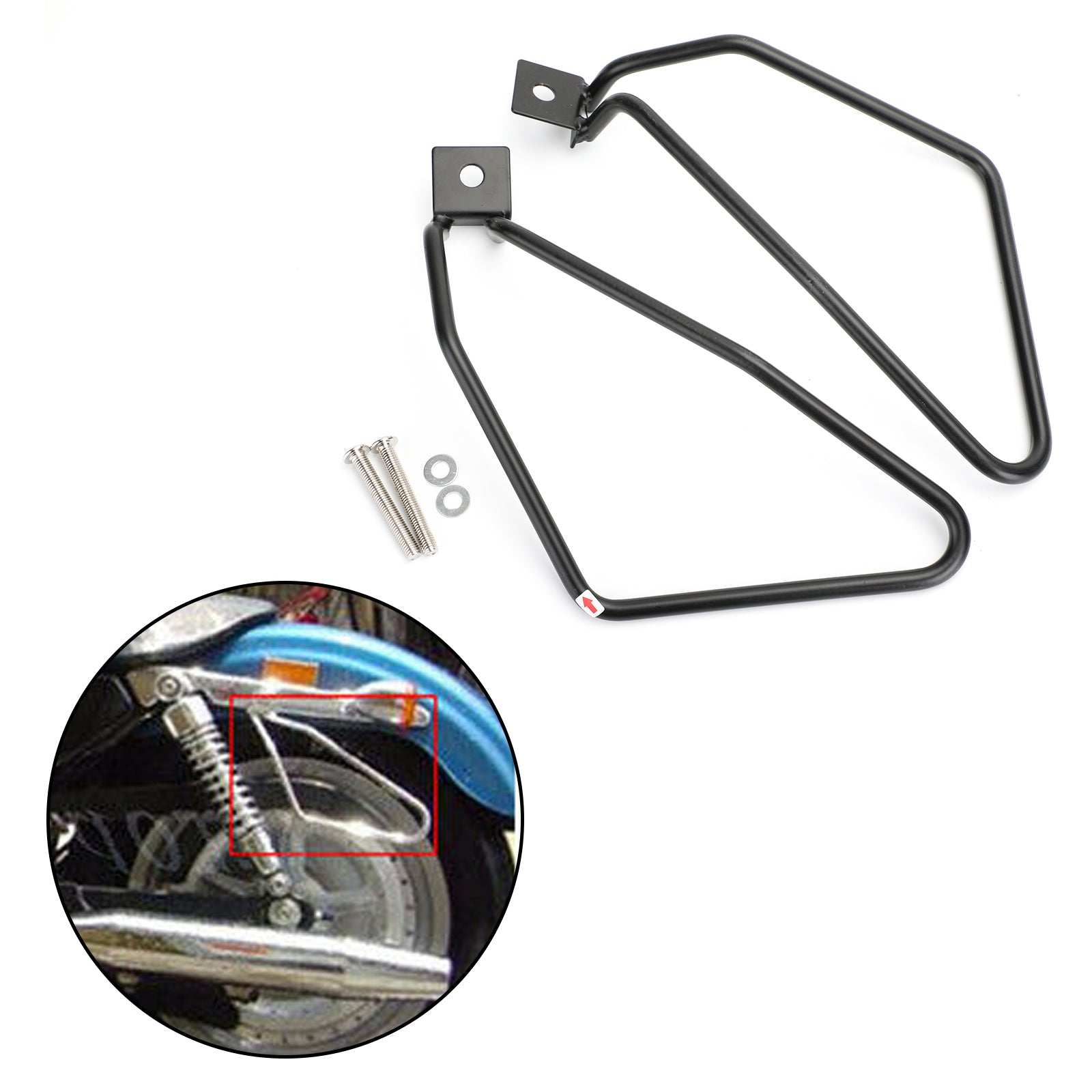 Barres de Support de sacoche noires, supports de montage pour Sportster 883 Iron XL883N Dyna