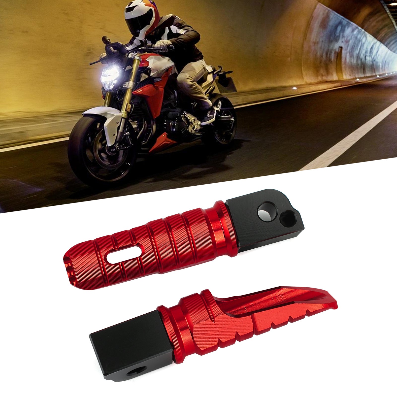 BMW R NINET F900R F900XR R1200R R1200RS R1250R Red Rear Footrests Foot Peg