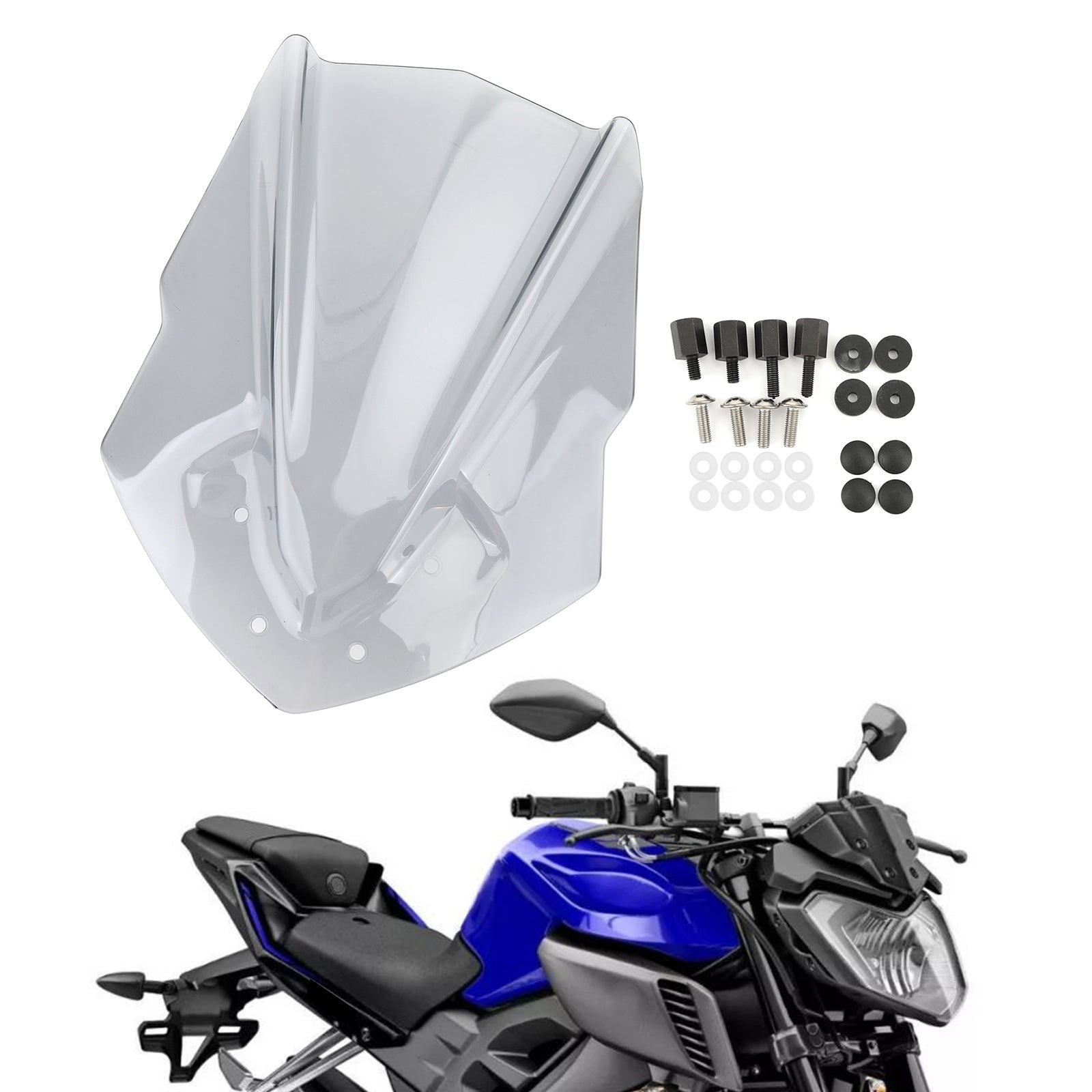 Parabrisas de motocicleta ABS para Yamaha MT125 2015-2019 gris