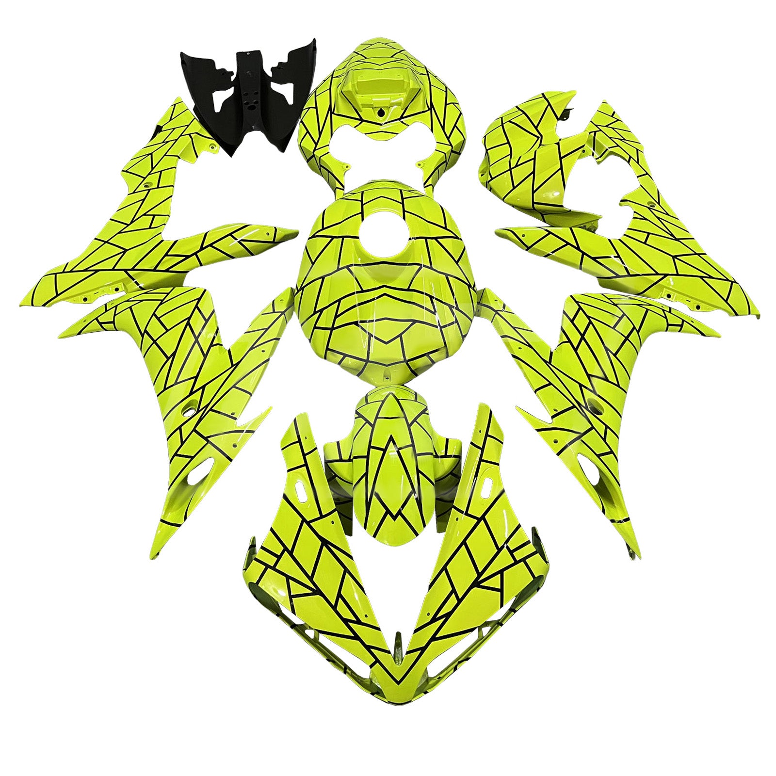 Amotopart 2004-2006 Yamaha YZF-R1 Yellow Black Line Fairing Kit