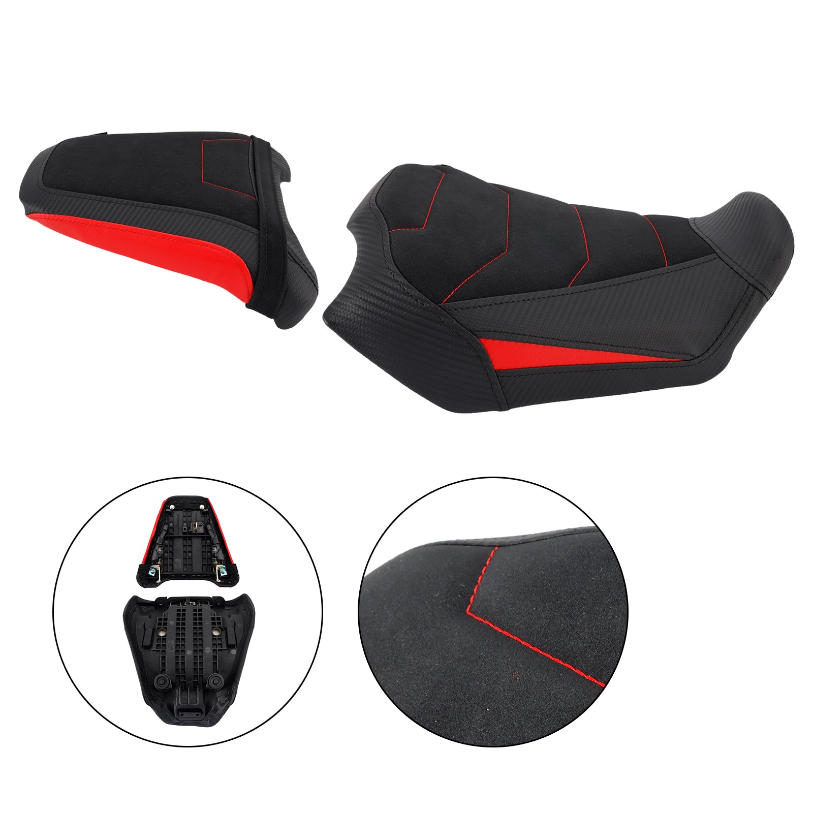 2024-2025 Honda Cb650R Cbr650R Front&Rear Raider Passenger Cushion Kit Red2