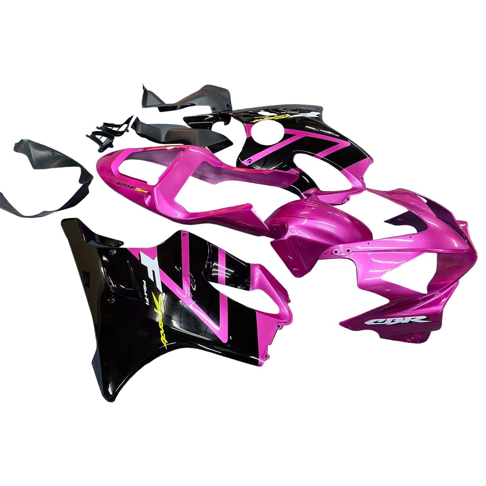 Amotopart 2001-2003 Honda CBR600 F4i Black/Pink Fairing Kit
