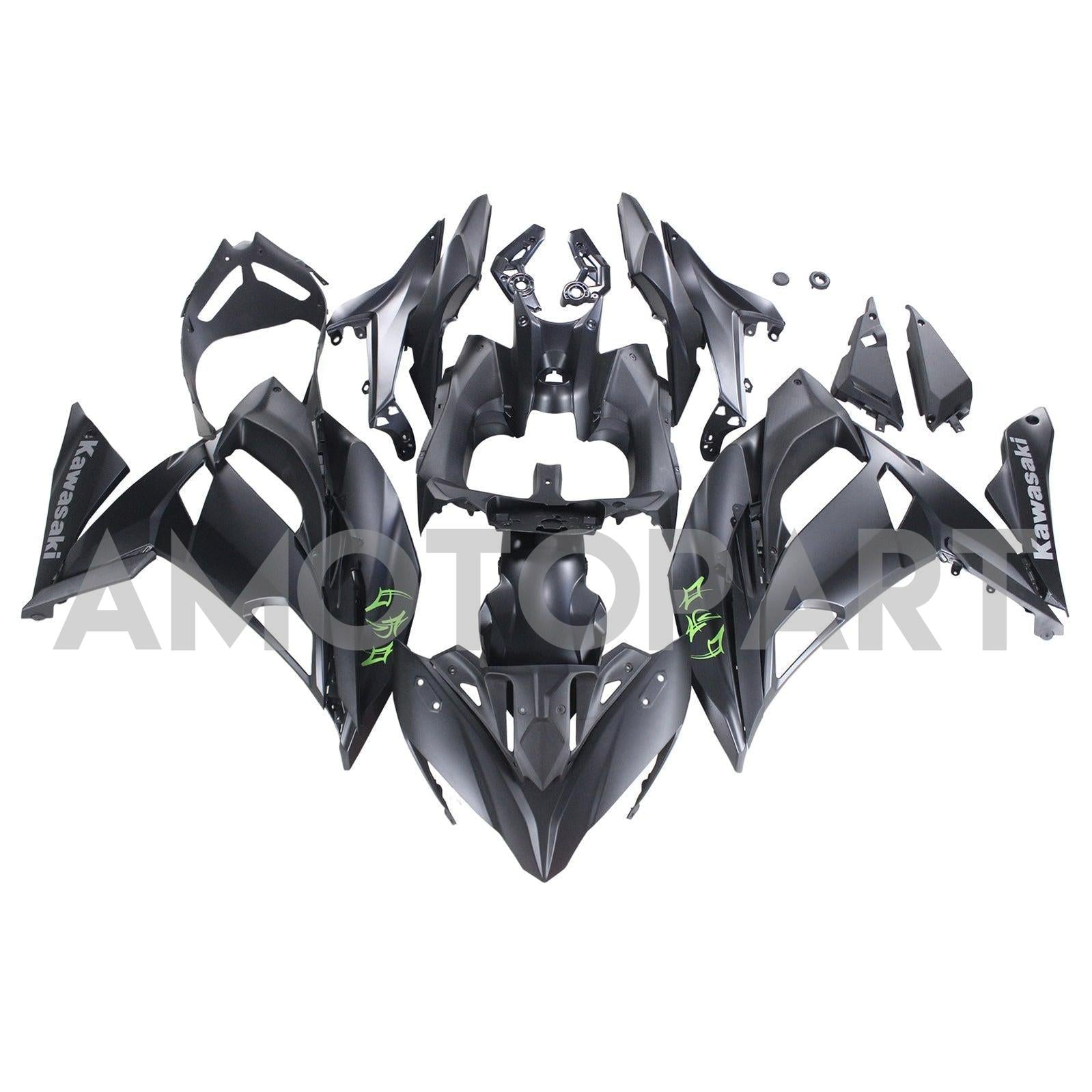 Amotopart 2020-2025 Kawasaki ER-6F Ninja650 Dark Grey Fairing Kit