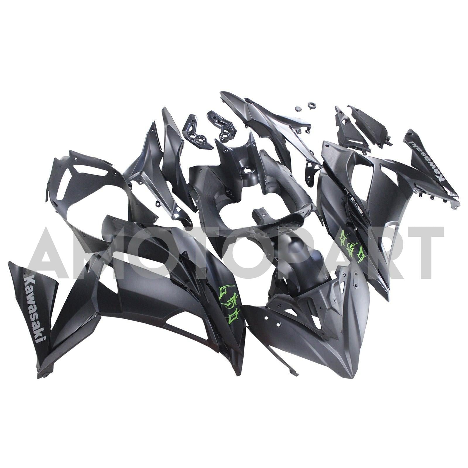 Amotopart 2020-2025 Kawasaki ER-6F Ninja650 Dark Grey Fairing Kit