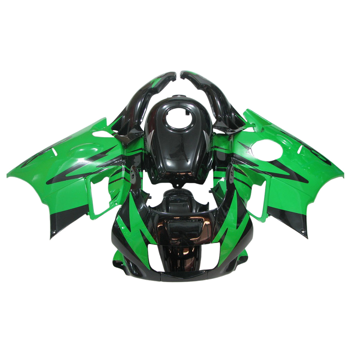 Amotopart 1991-1994 Honda CBR600 F2 Kit de carenado verde negro