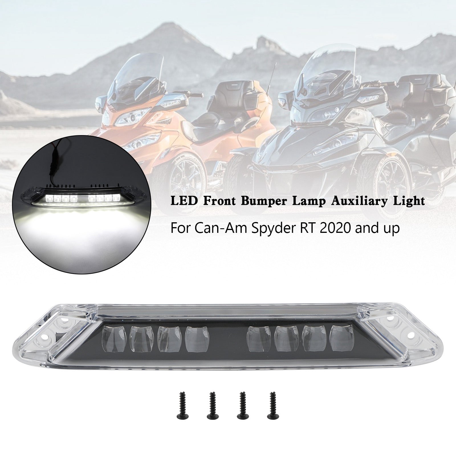 LED 219400991 Front Bumper Lamp Auxiliary Light For Can-Am Spyder RT 2020-2023