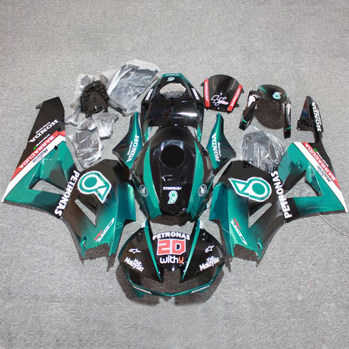 Amotopart 2013-2023 F5 CBR600RR Honda Azul Petronas Kit de carenado