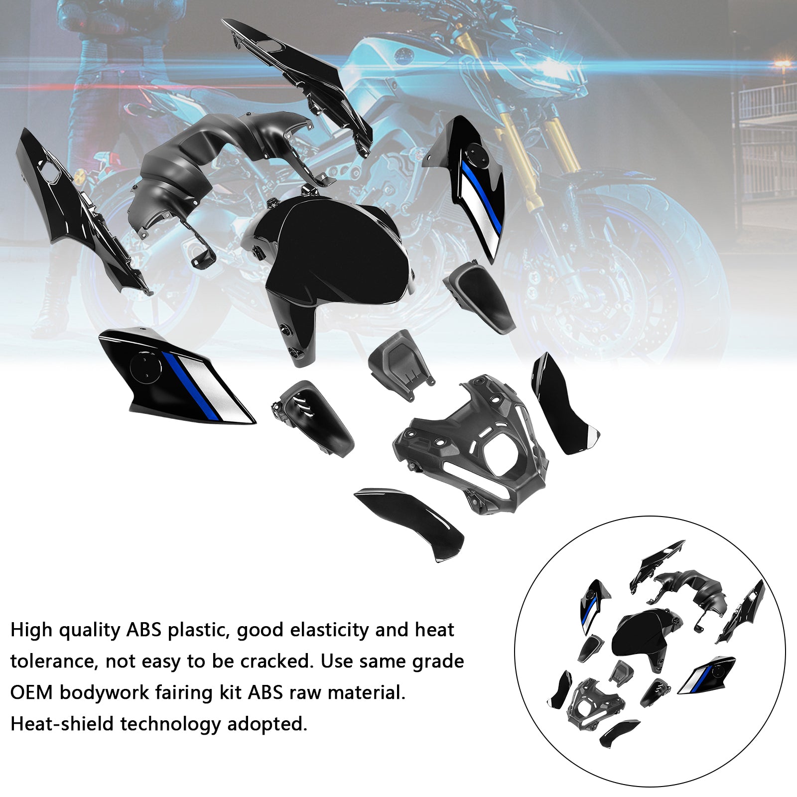 Amotopart 2021-2023 Yamaha MT 09 Fairing Kit