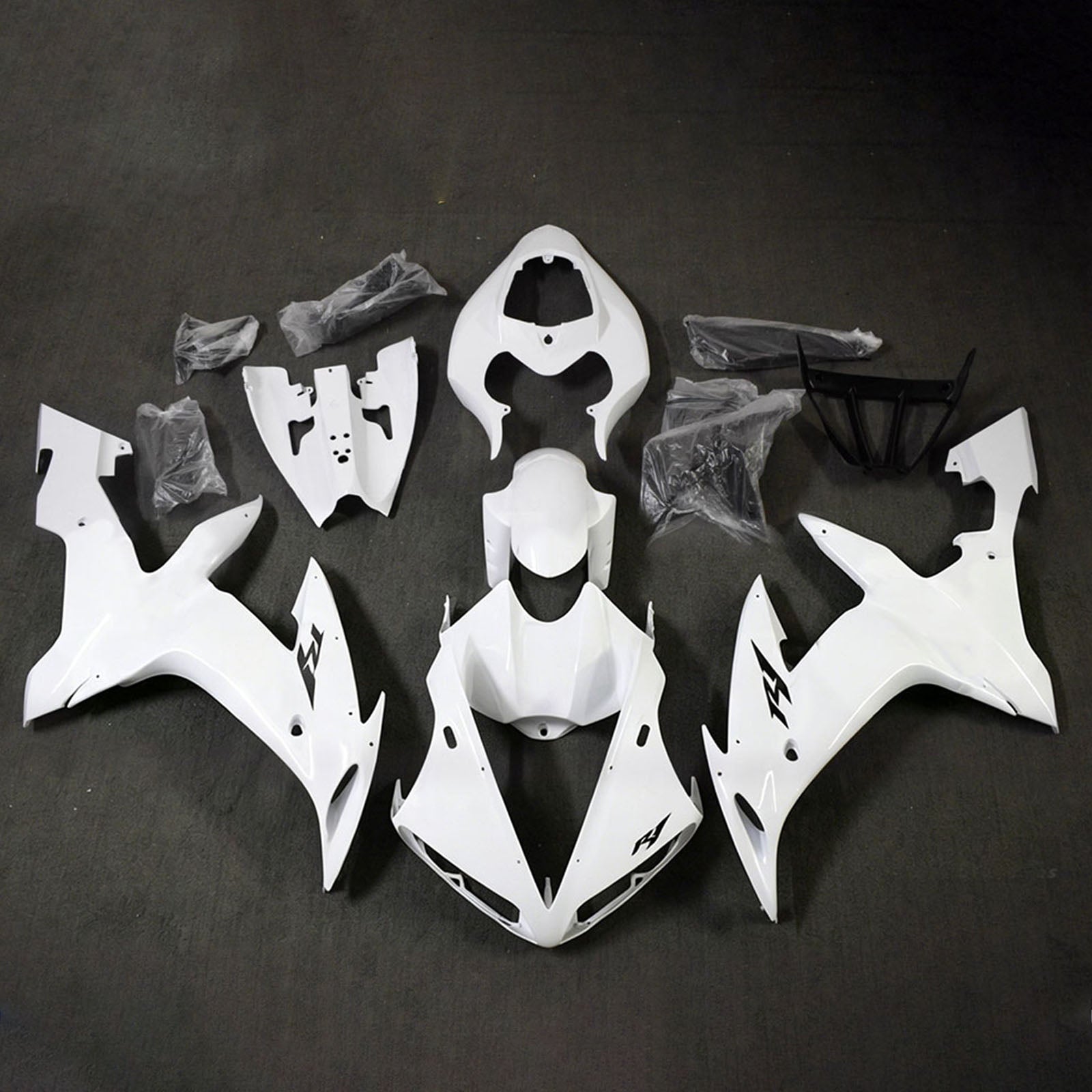 Amotopart 2004-2006 Yamaha YZF 1000 R1 White Fairing Kit