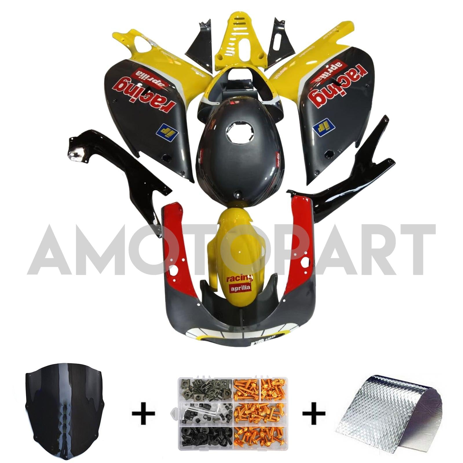 Amotopart 2000-2005 Aprilia RS125 Yellow&Red Fairing Kit
