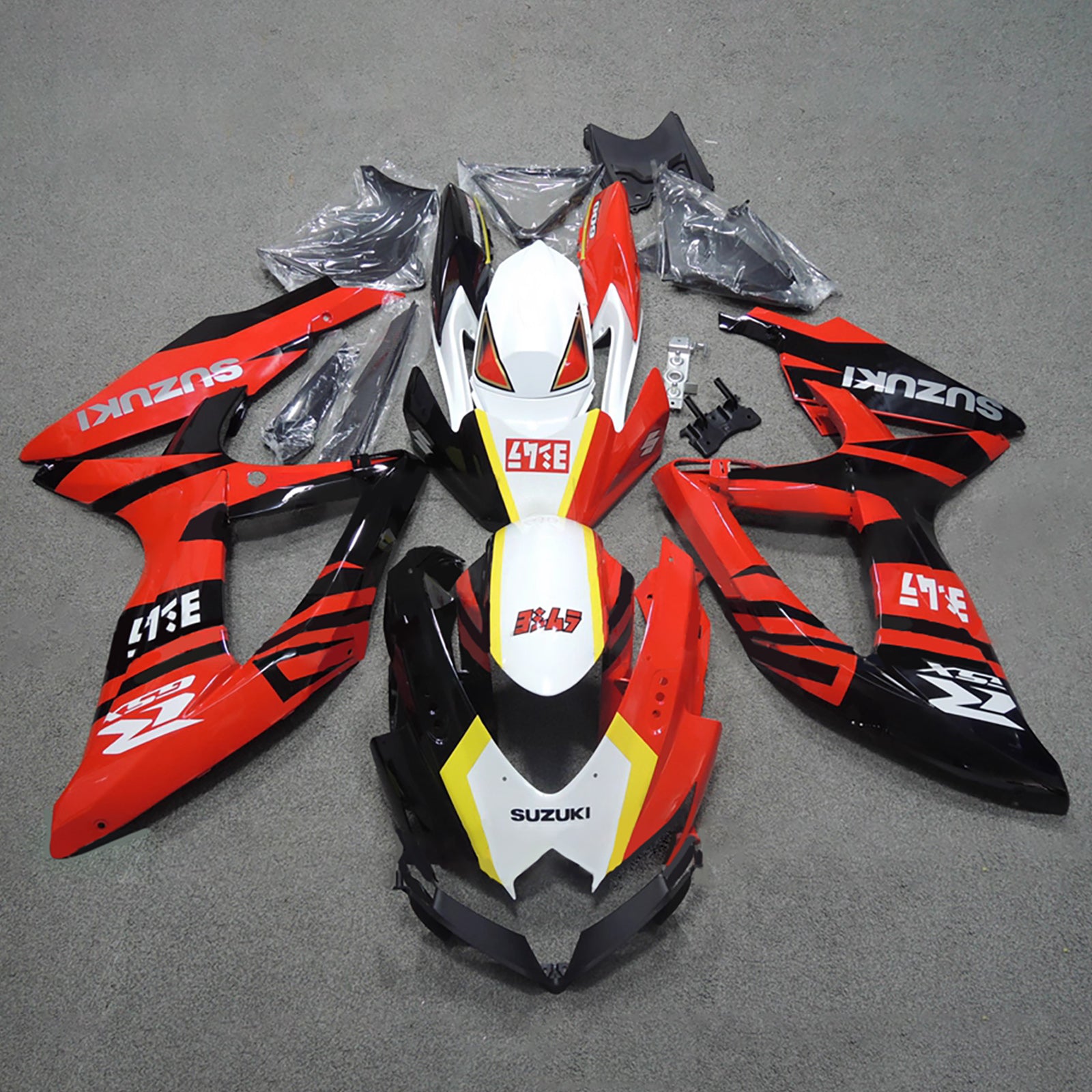 Amotopart 2008-2010 Suzuki GSXR 600/750 Red Black White Fairing Kit
