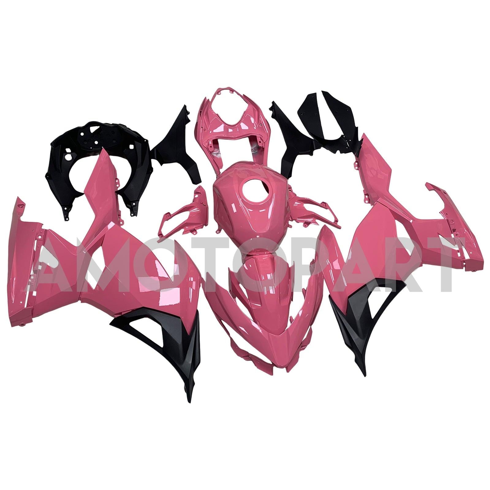 Amotopart 2018-2024 Kawasaki EX400/Ninja400 ピンクブラックフェアリングキット