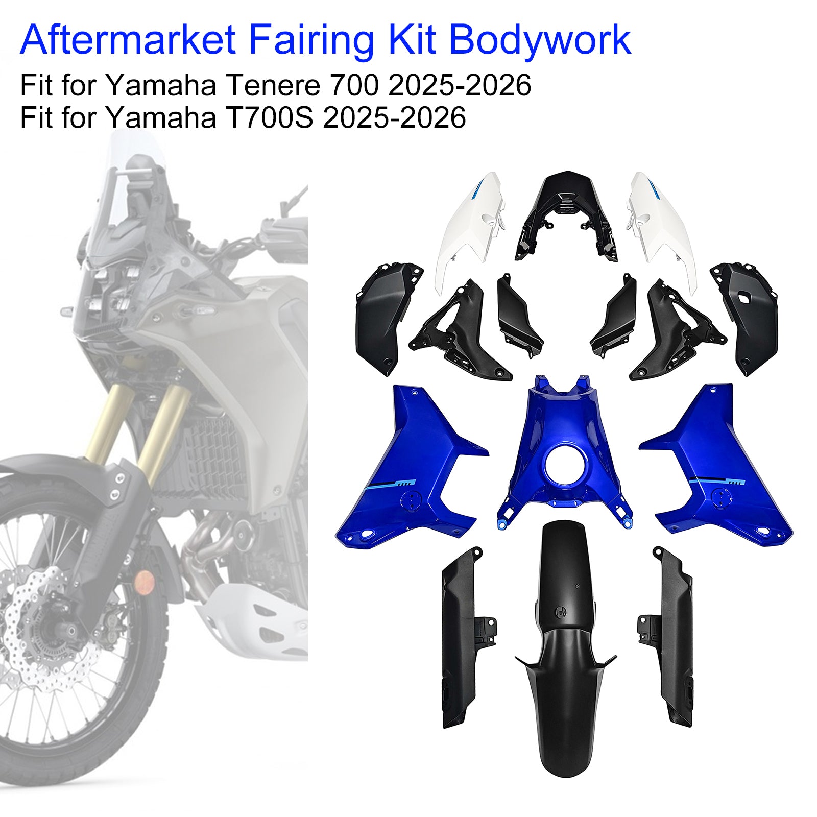 Amotopart 2025-2026 Yamaha Tenere 700 T700S Fairing Kit Collection