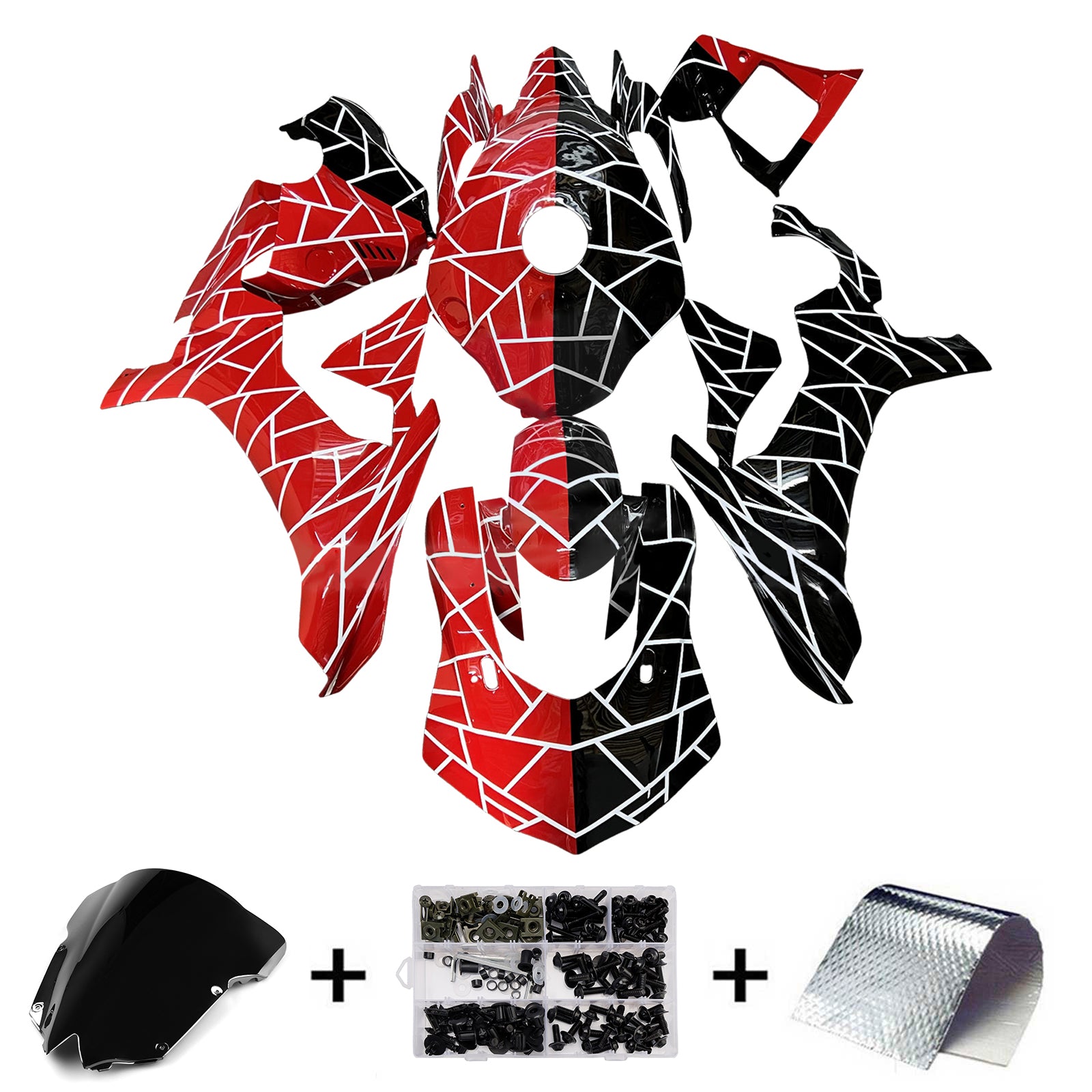 Amotopart 2008-2016 Yamaha YZF-R6 Red & Black Fairing Kit