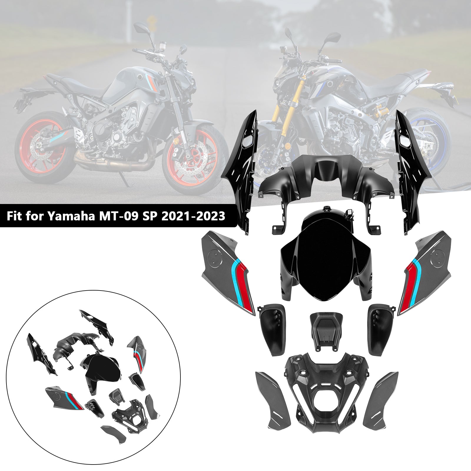 Amotopart 2021-2023 Yamaha MT 09 Fairing Kit