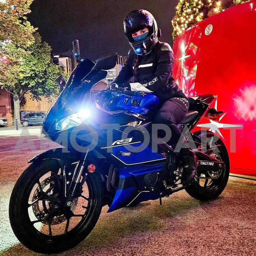 Amotopart 2022-2024 Yamaha YZF R3 R25 Black Blue Fairing Kit