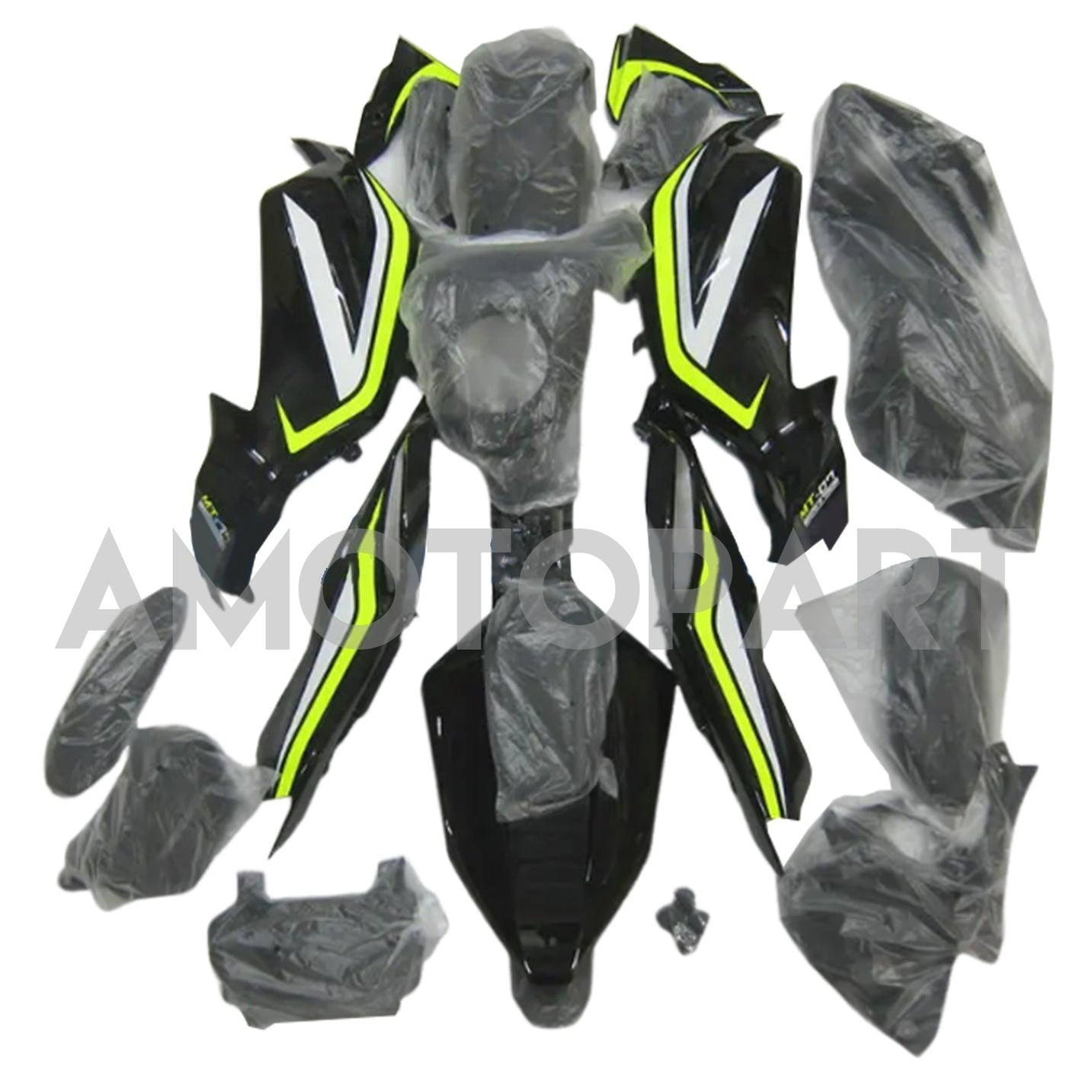 Amotopart 2012-2017 Yamaha MT-07 / FZ-07 Black Yellow Fairing Kit