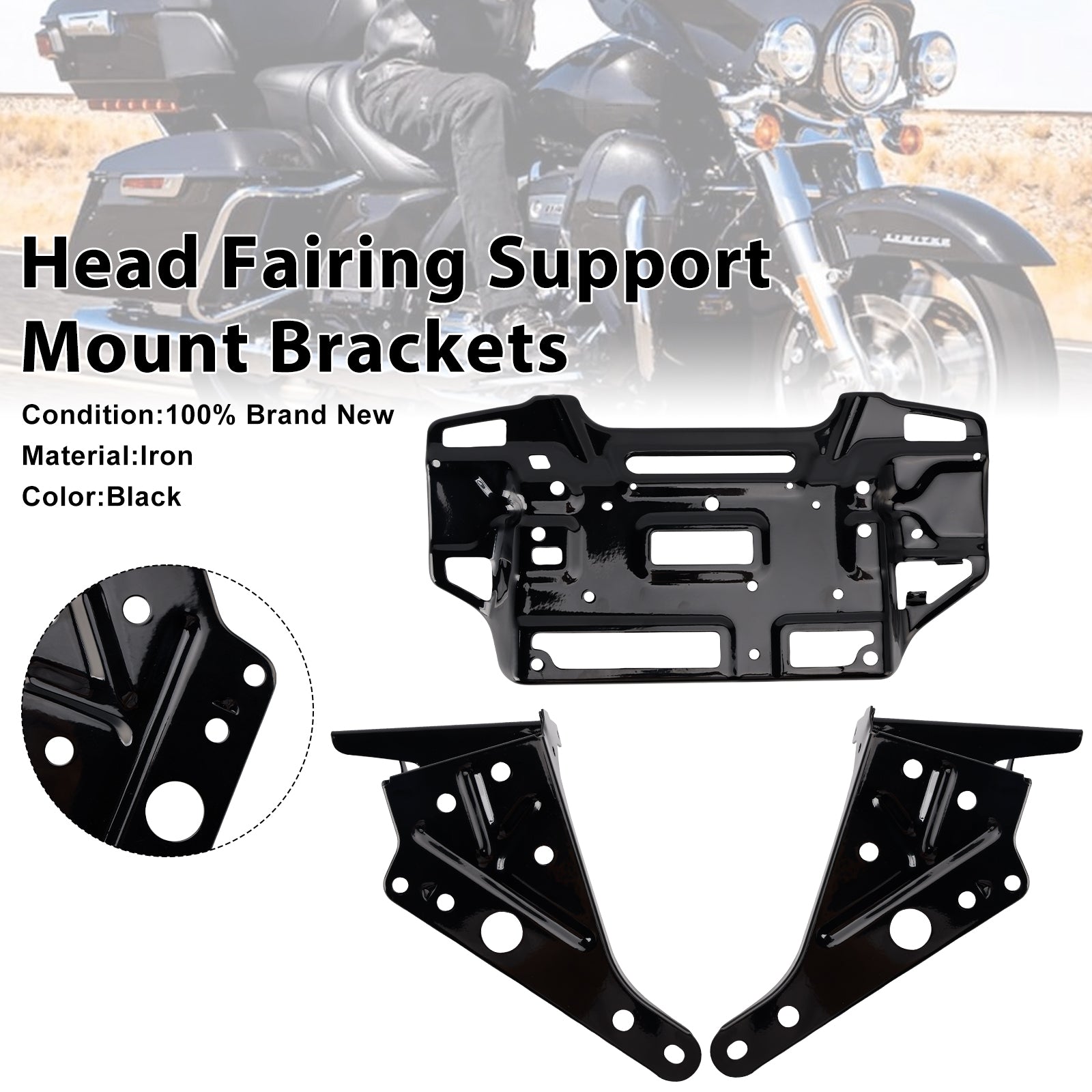 2014-2023 Touring Street Glide Touring Street Glide Head Brackets 57000186 57000169 57000170