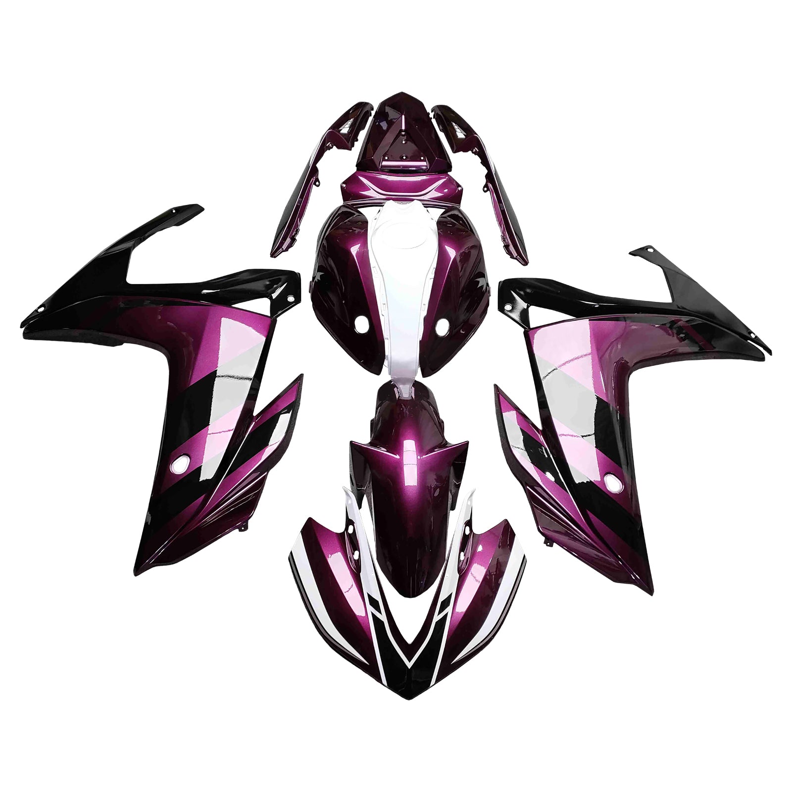 Amotopart Yamaha 2014-2018 YZF R3 2015-2017 YZF R25 Pink Black Fairing Kit