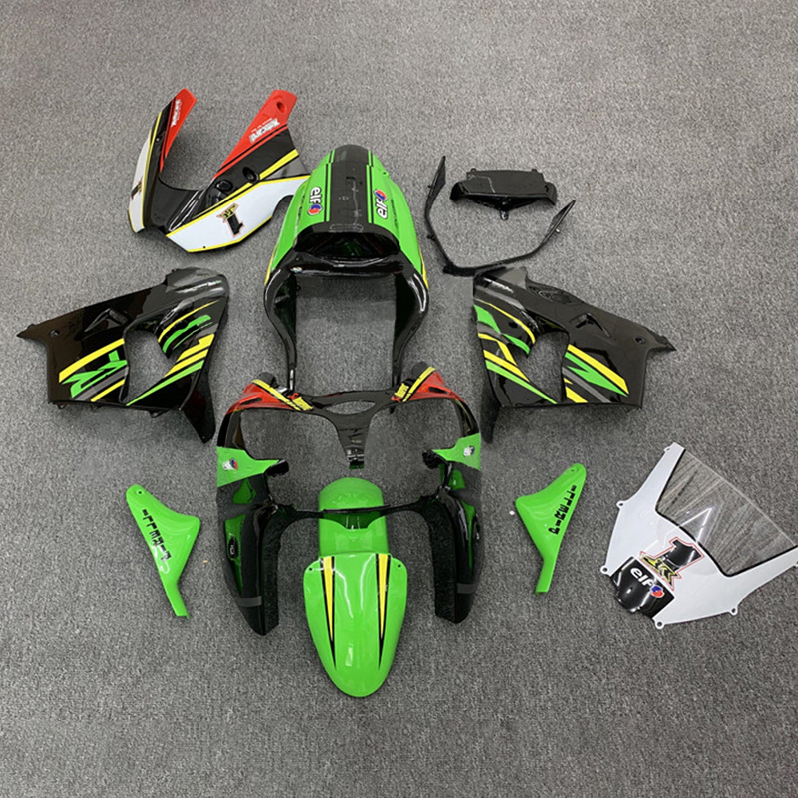 Amotopart 2002-2003 Kawasaki ZX9R Black&amp;Green Style2 Verkleidungsset