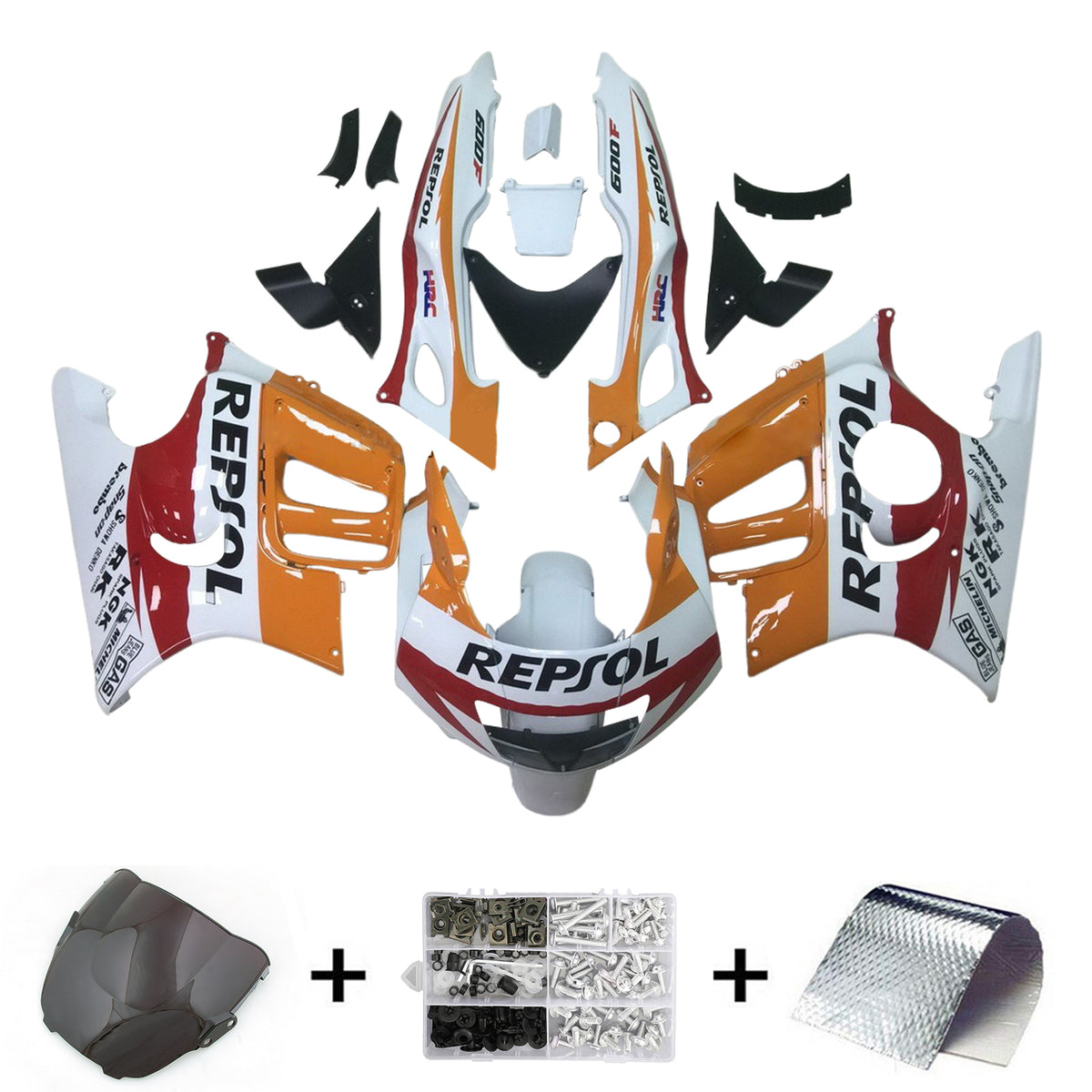 Amotopart 1997-1998 ホンダ CBR600 F3 オレンジ ホワイト フェアリングキット