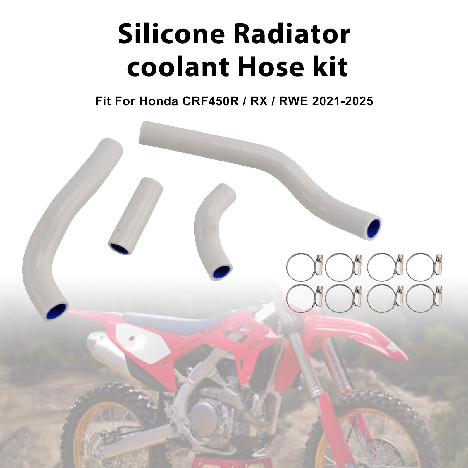 Honda CRF450R RX RWE 21-25 Silicone Radiator coolant Hose kit